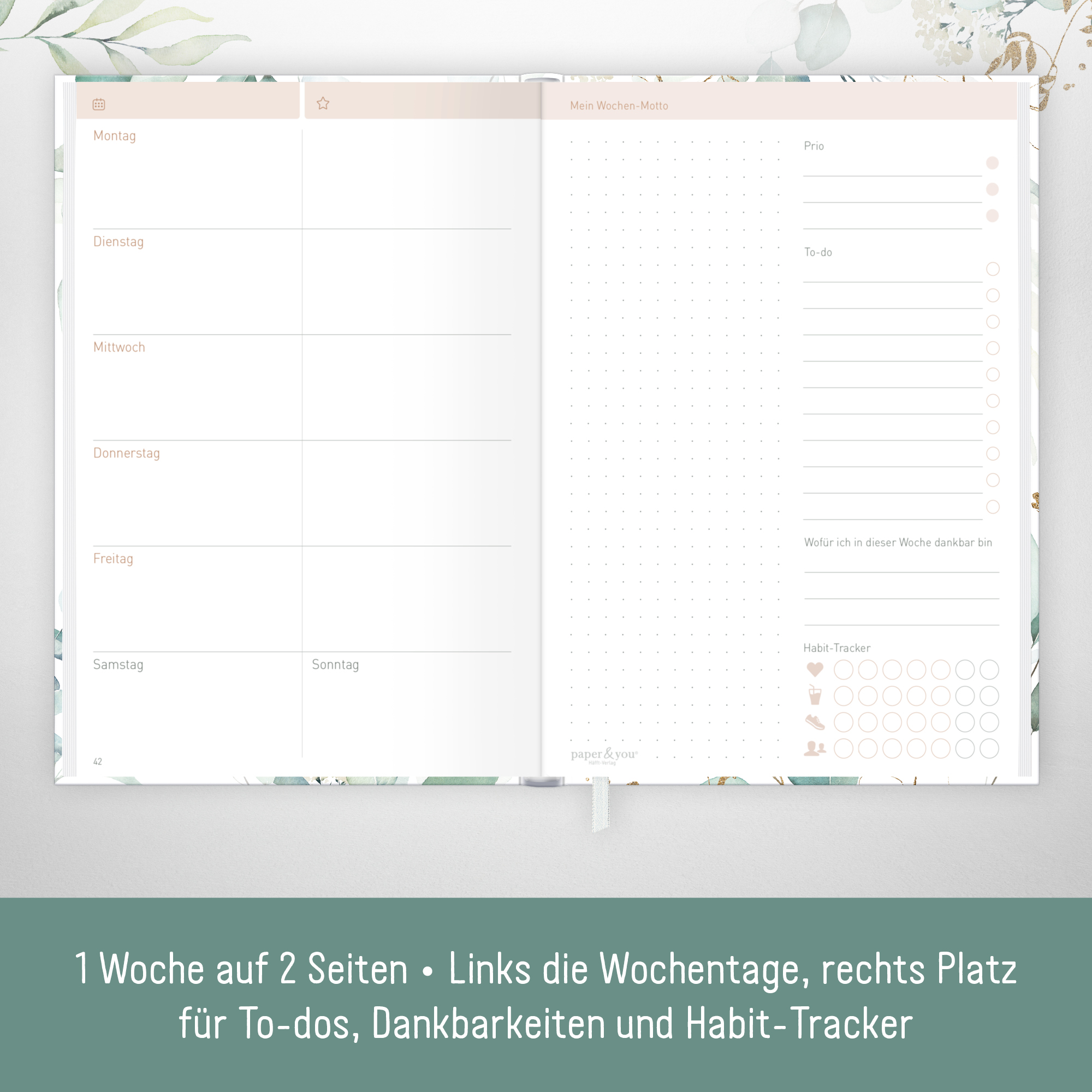 Artikelbild 3 des Artikels “Work & Life Wochenplaner A5 [Blattgold] “