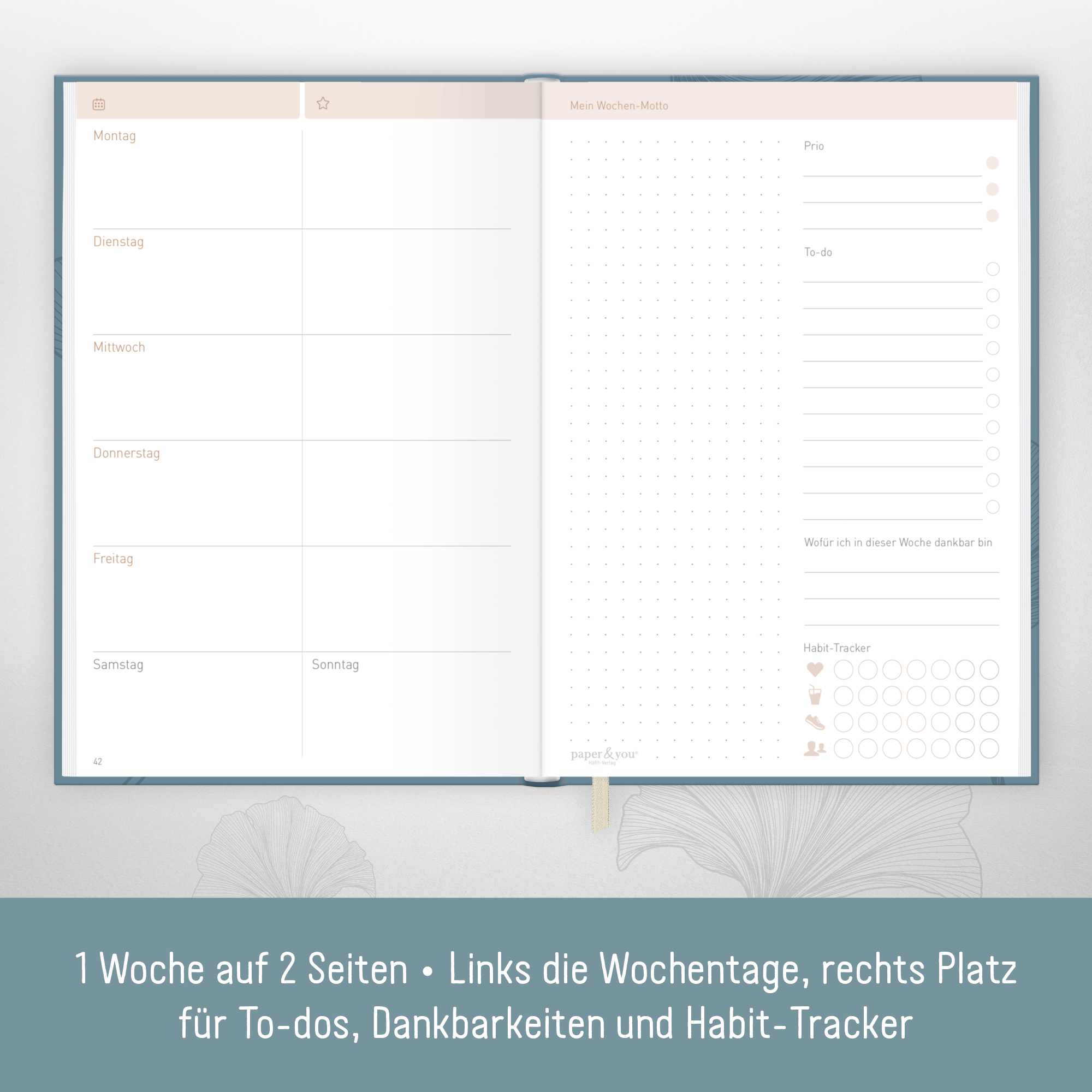 Artikelbild 3 des Artikels “Work & Life Wochenplaner A5 [Blue Ginkgo] “