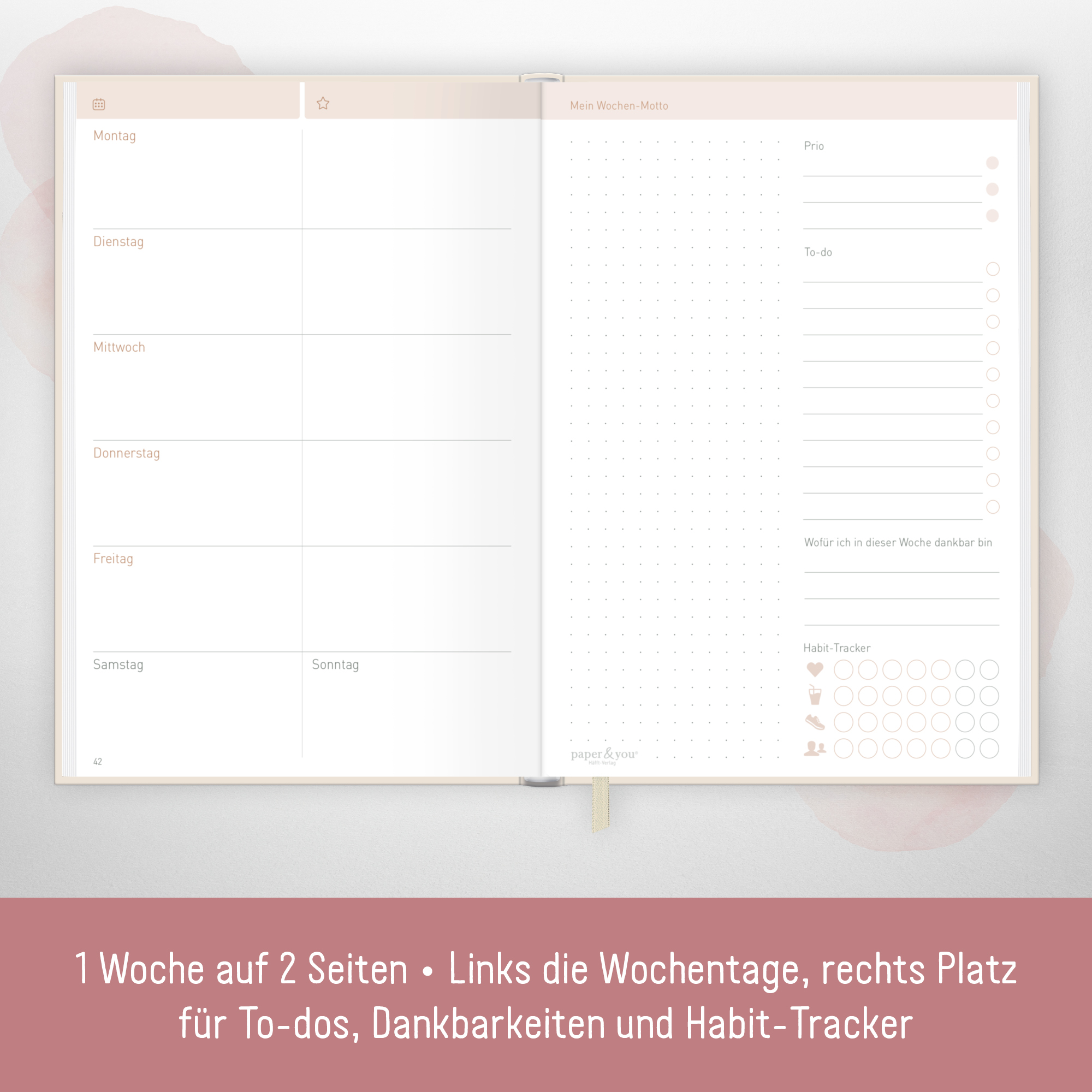 Artikelbild 3 des Artikels “Work & Life Wochenplaner A5 [Soft Flower] “