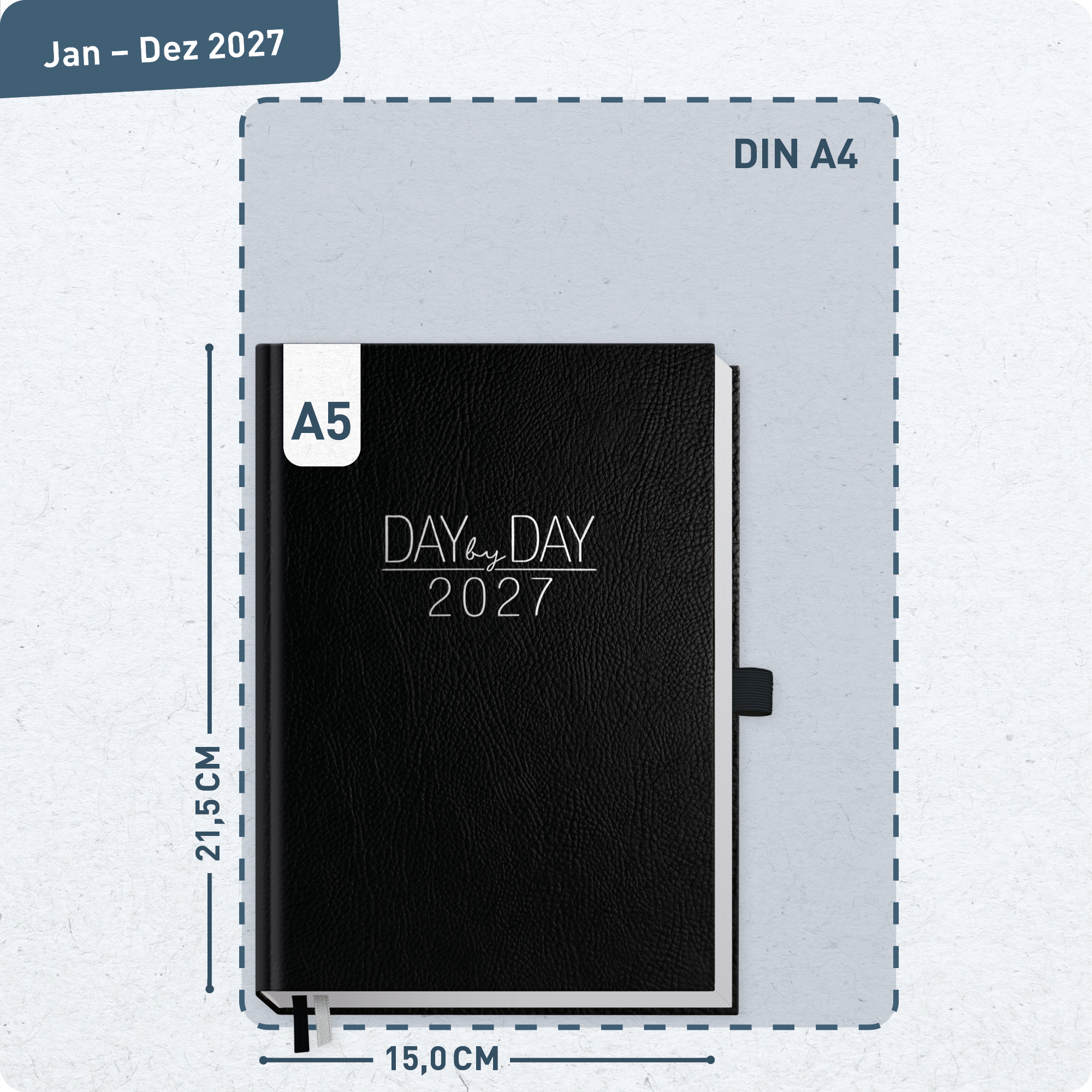 Artikelbild 3 des Artikels “Organizer Day by Day A5 2027 [Schwarz] “