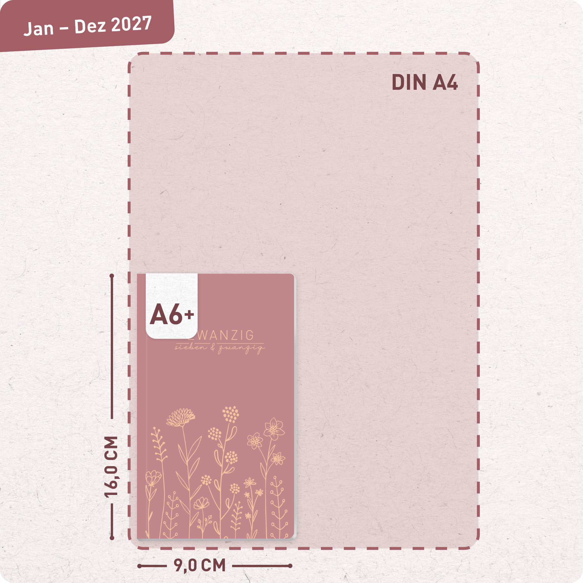 Artikelbild 3 des Artikels “Monatskalender Pocket Slim A6+ 2027 [Fine Flowers rosé] “
