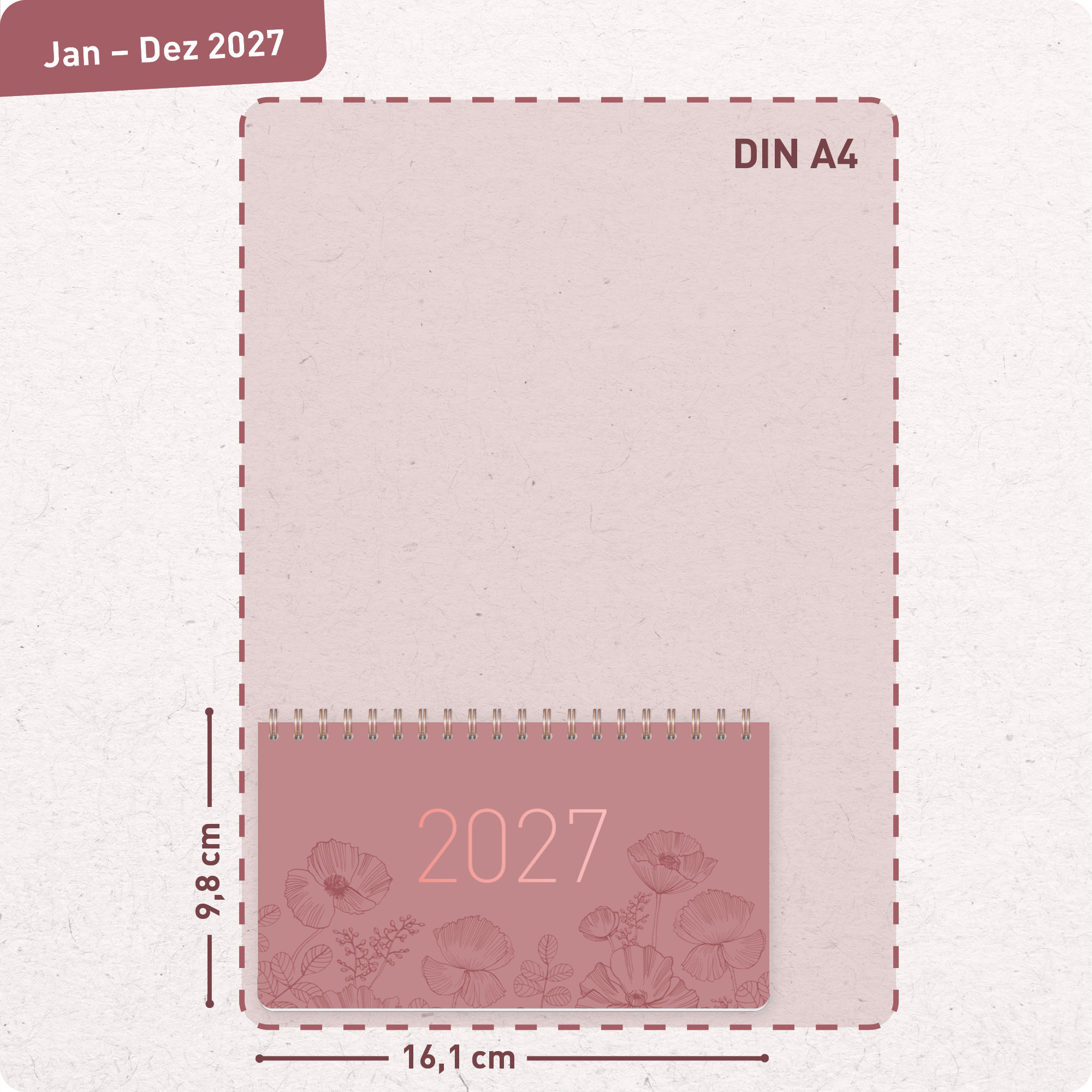 Artikelbild 3 des Artikels “Wochen-Tischkalender Pocket 2027 [Poppy rosé] “
