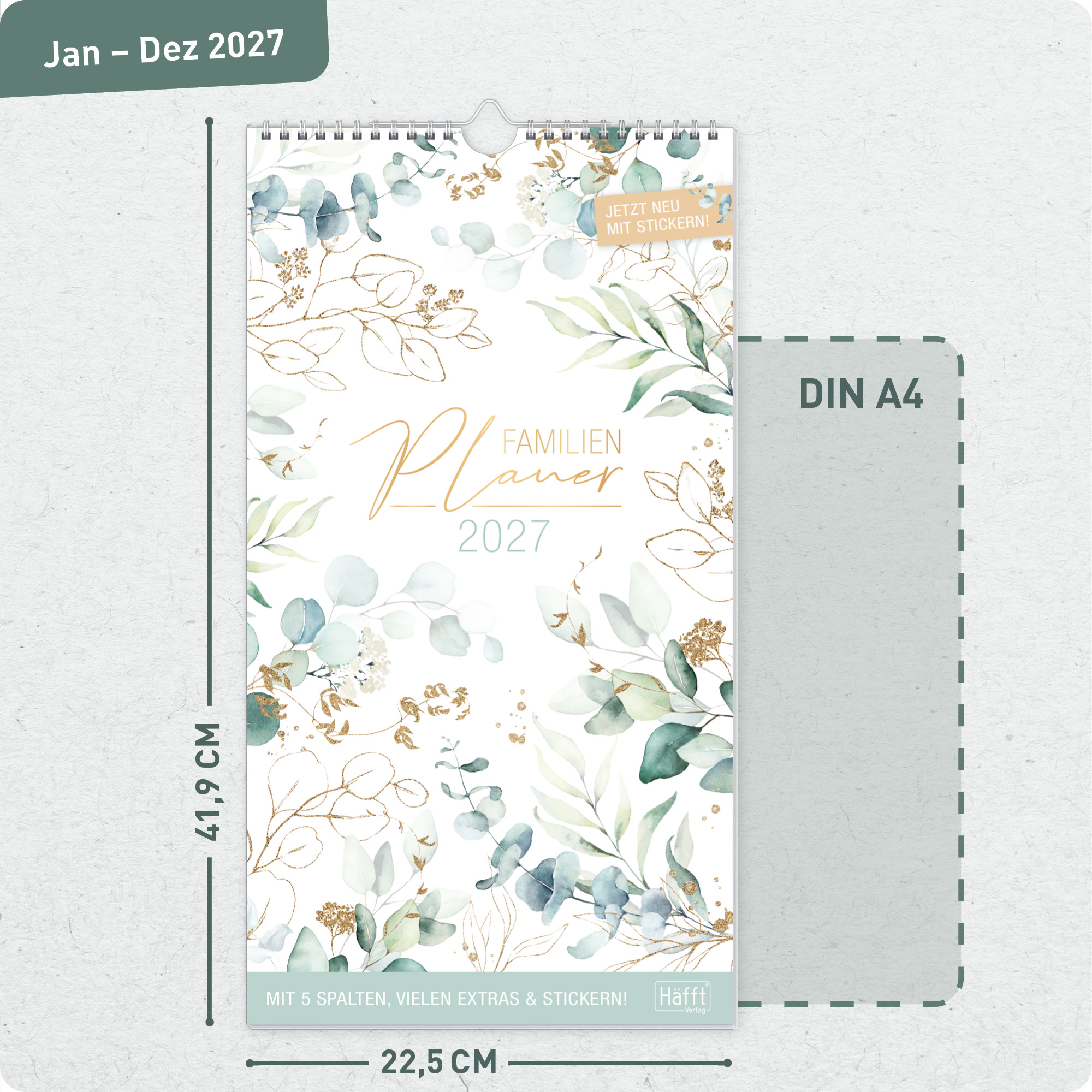 Artikelbild 3 des Artikels “Familienplaner 2027 Wandkalender mit 5 Spalten [Blattgold] “