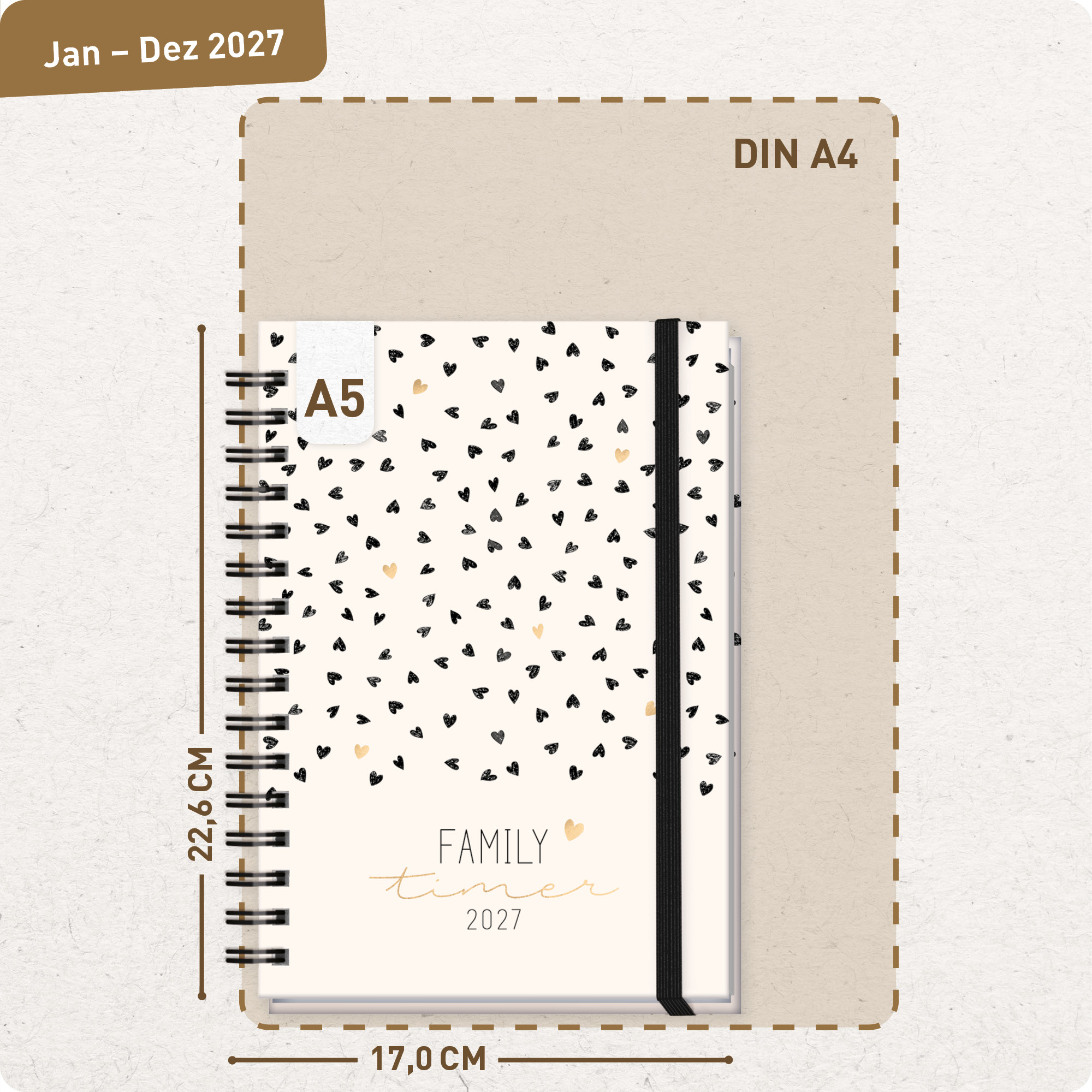 Artikelbild 3 des Artikels “Family-Timer A5 2027 [Golden Hearts] “