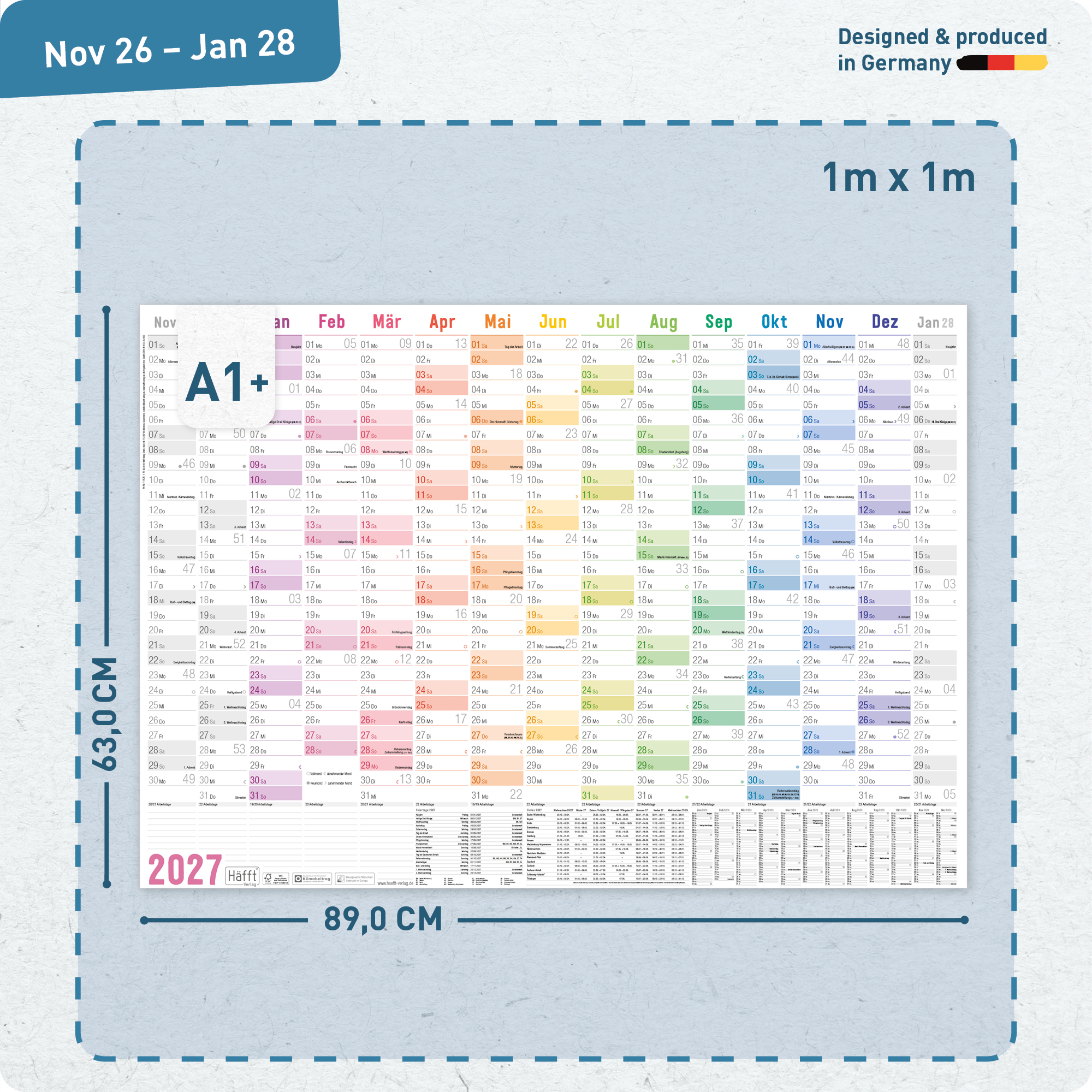 Artikelbild 3 des Artikels “Wandkalender 2027 A1 + quer [Rainbow] “