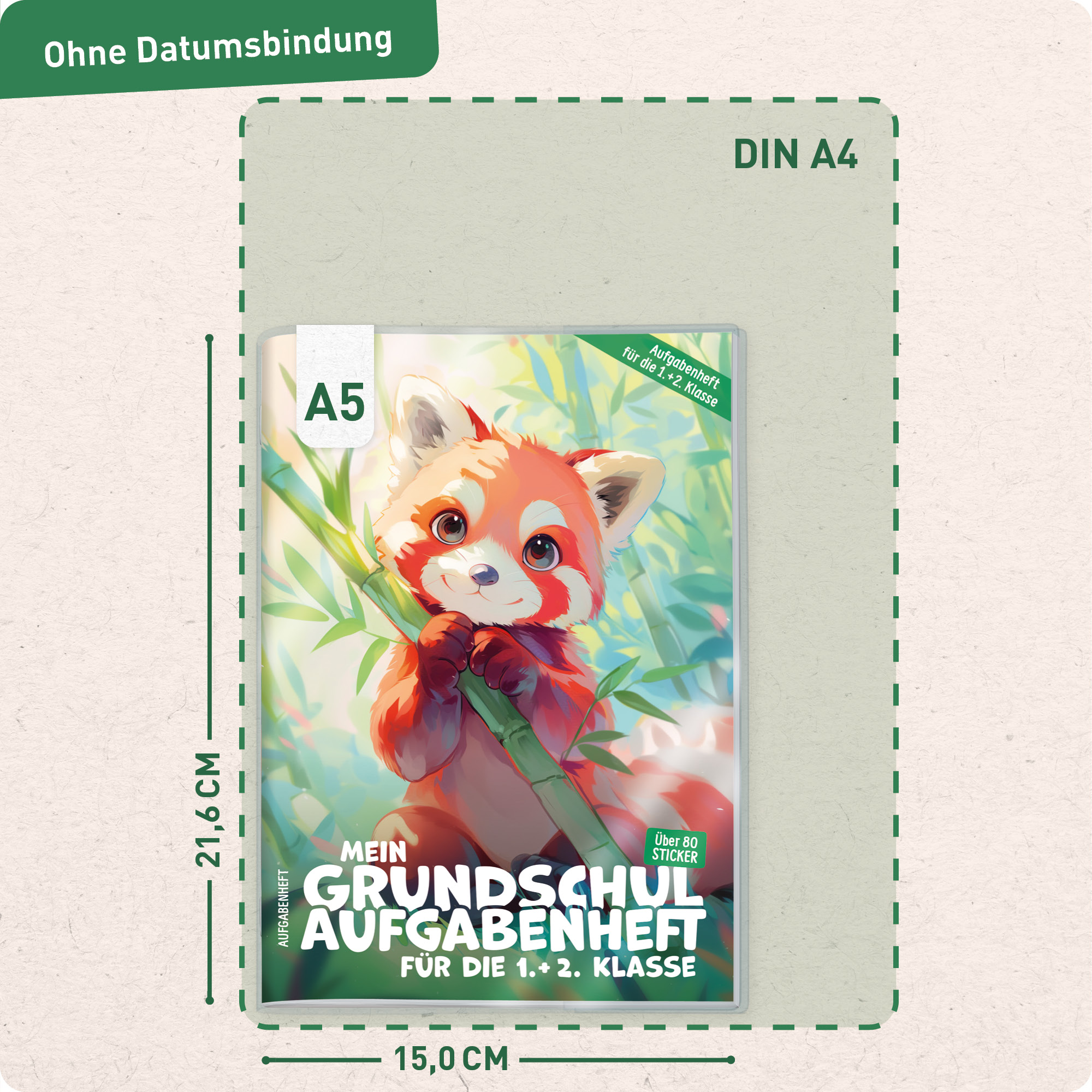 Artikelbild 3 des Artikels “Grundschul-Aufgabenheft A5 für die 1. + 2. Klasse ohne Datum [Roter Panda] “