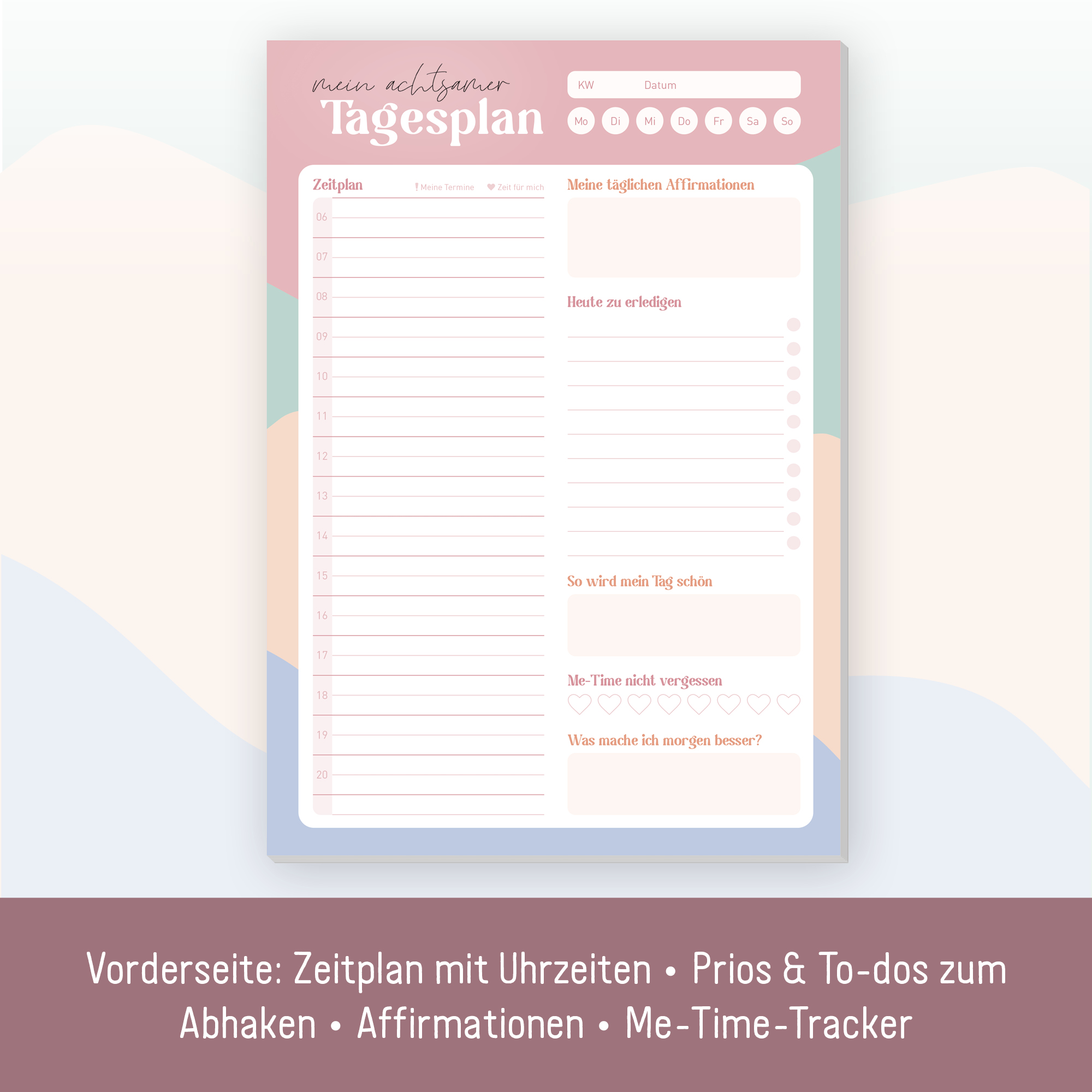 Artikelbild 3 des Artikels “Tagesplaner Achtsamkeit Block A5 [Color Waves] “