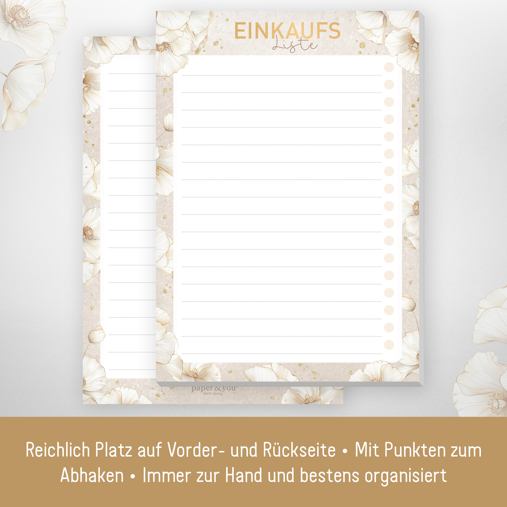 Artikelbild 3 des Artikels “Einkaufsliste Block A6 [Golden Blossoms] “