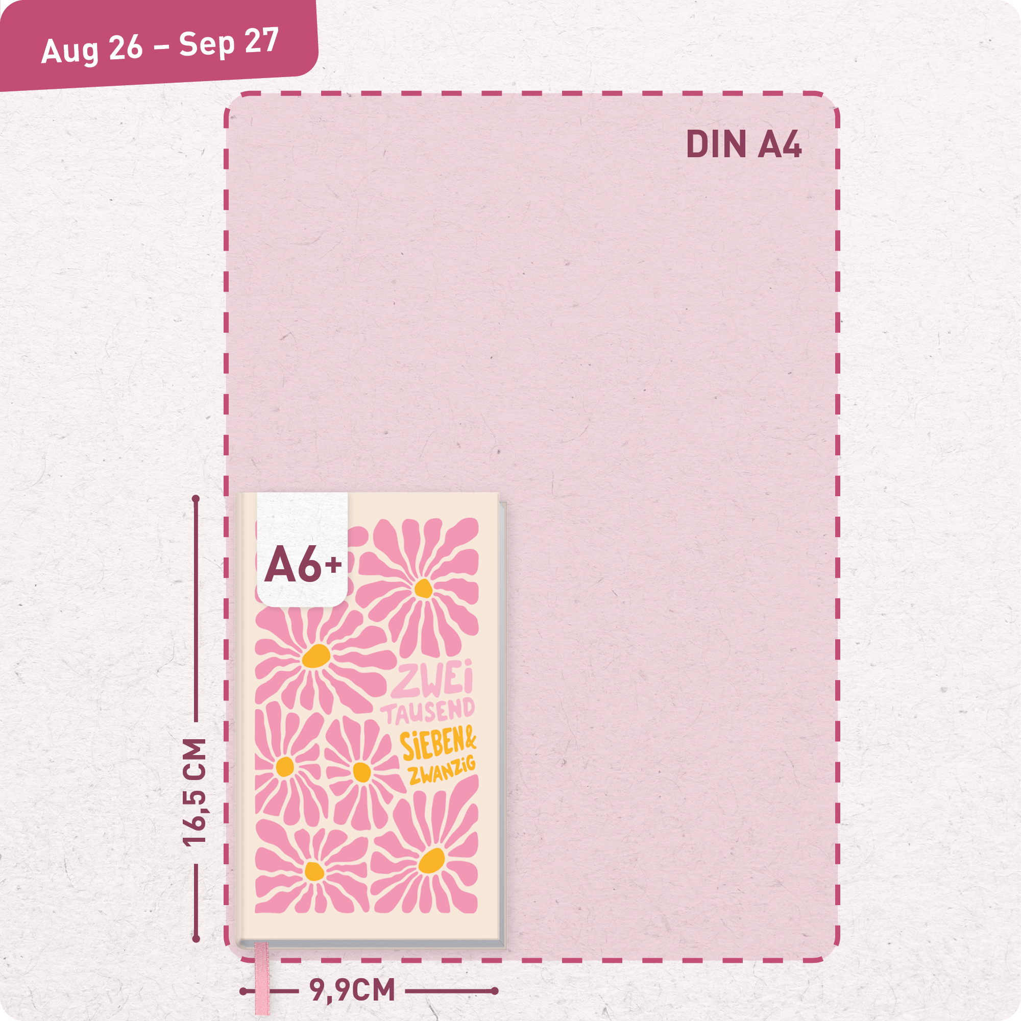 Artikelbild 3 des Artikels “Häfft-Timer A6 Slim 2026/2027 [Pink Flowers] “