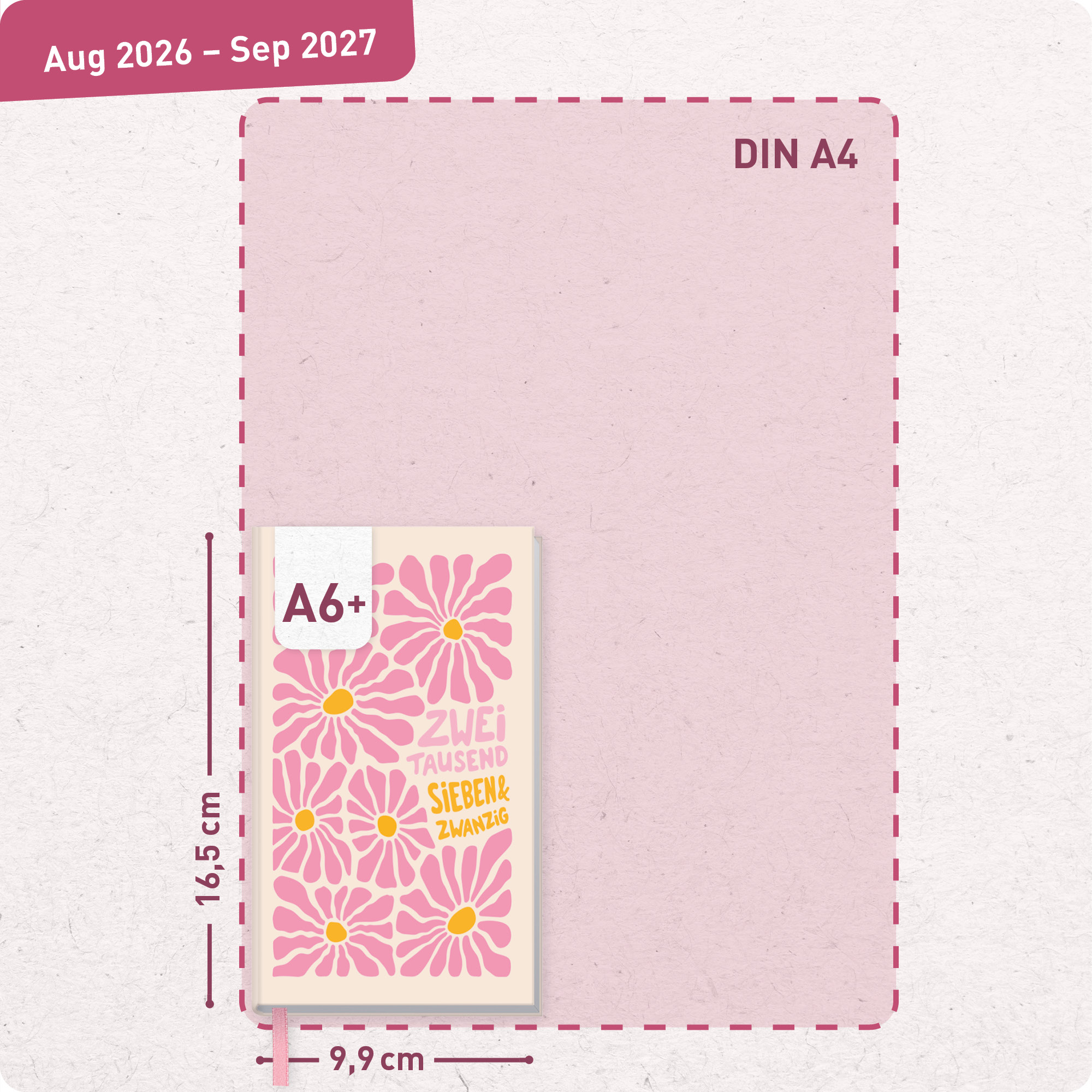 Artikelbild 3 des Artikels “Häfft-Timer A6 Slim 2026/2027 [Pink Flowers] “