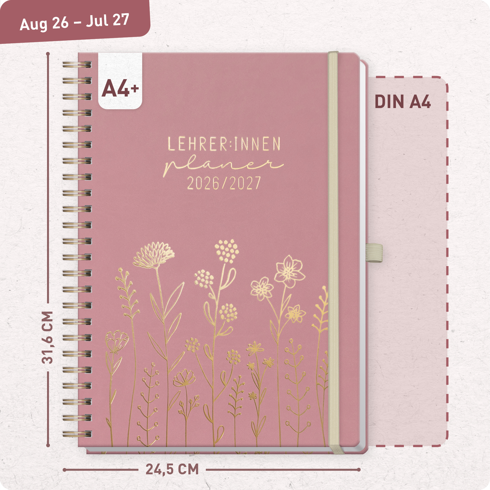 Artikelbild 3 des Artikels “Lehrer-Planer Maxi Deluxe A4+ 26/27 [Fine Flowers rosé] “