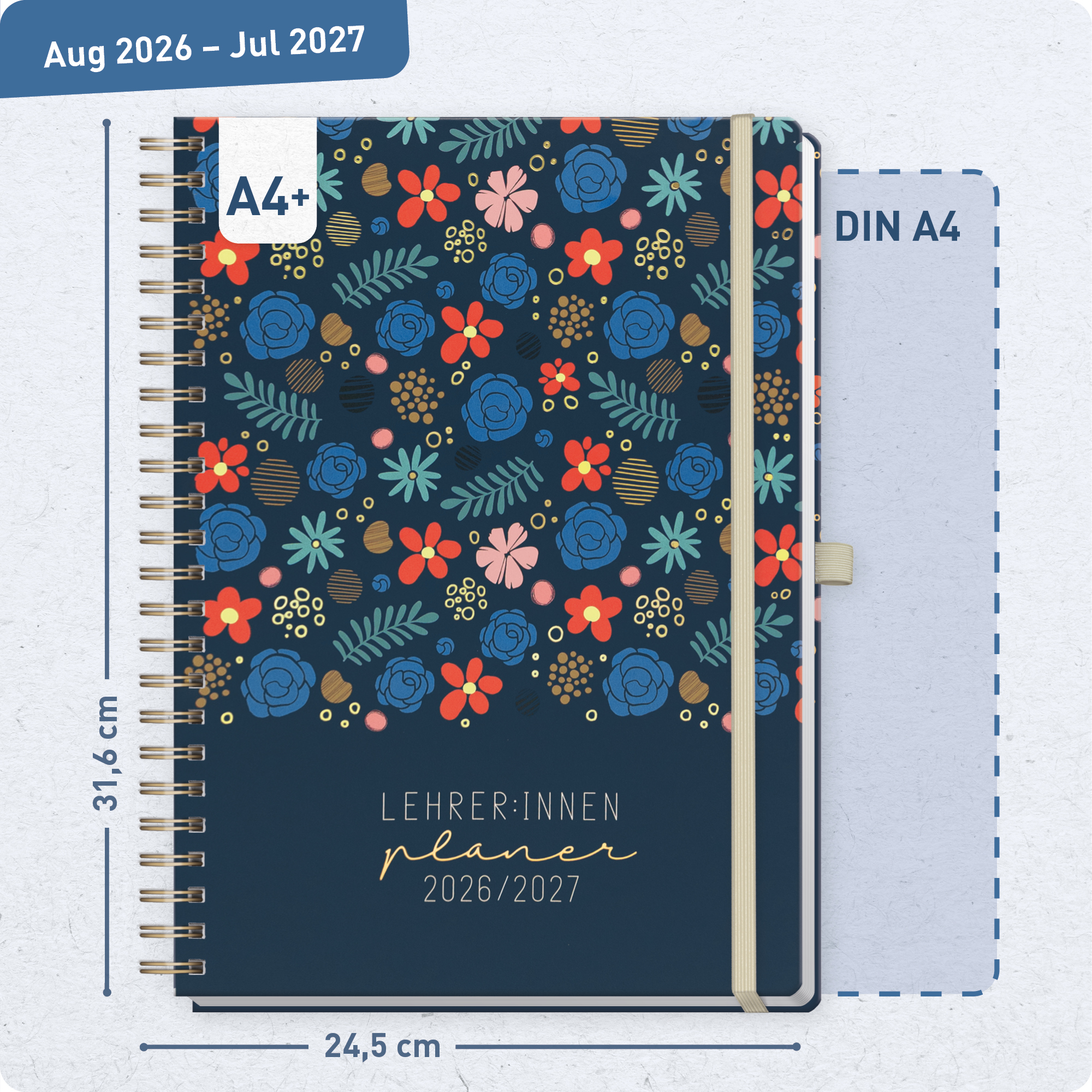 Artikelbild 3 des Artikels “Lehrer-Planer Maxi Deluxe A4+ 26/27 [Flowers & Leaves] “