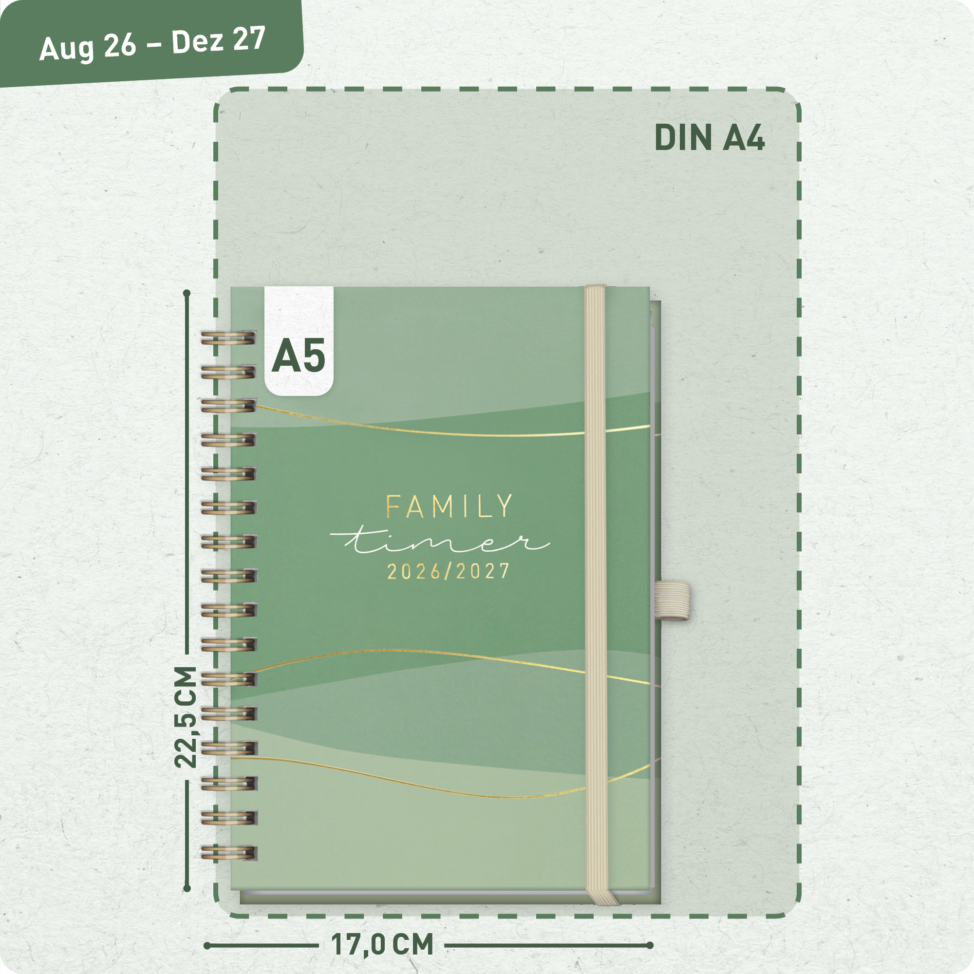 Artikelbild 3 des Artikels “Family-Timer Deluxe A5 2026 2027 [Green Waves] “