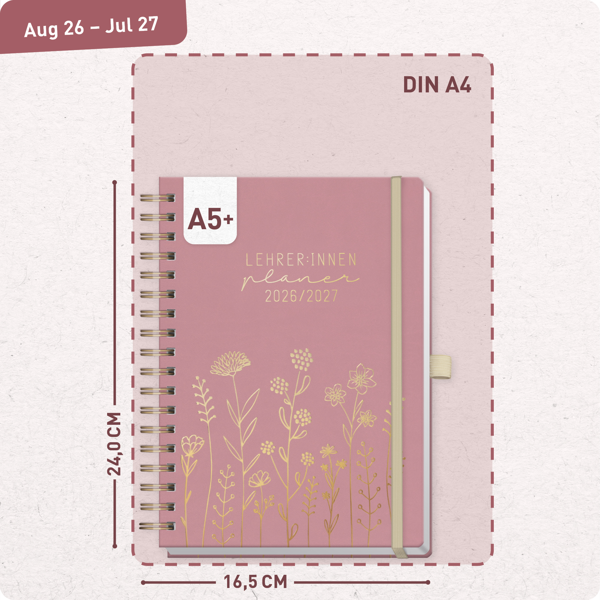 Artikelbild 3 des Artikels “Lehrer-Planer Deluxe A5+ 26/27 [Fine Flowers rosé] “