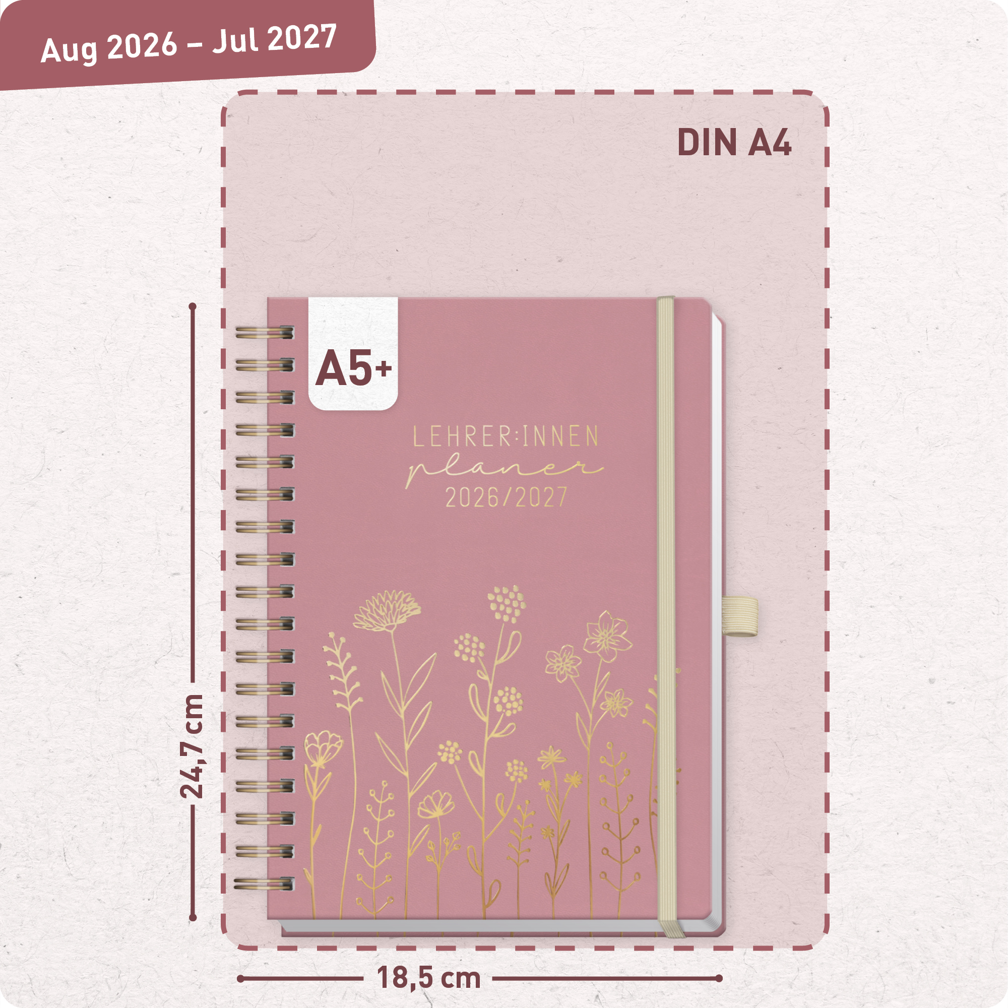 Artikelbild 3 des Artikels “Lehrer-Planer Deluxe A5+ 26/27 [Fine Flowers rosé] “