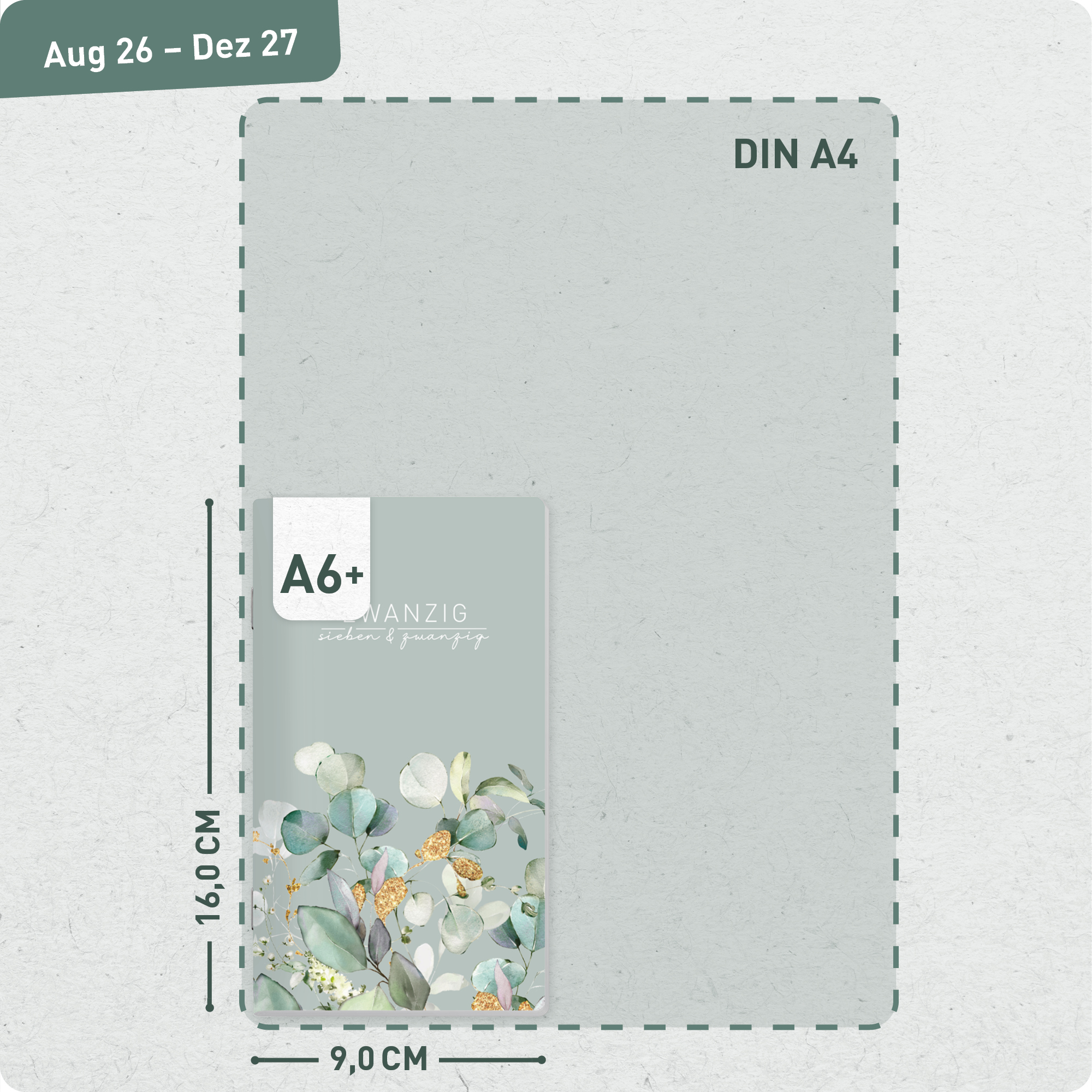 Artikelbild 3 des Artikels “Monatskalender 2026/2027 Square A6+ Taschenkalender [Minty Leaves] “