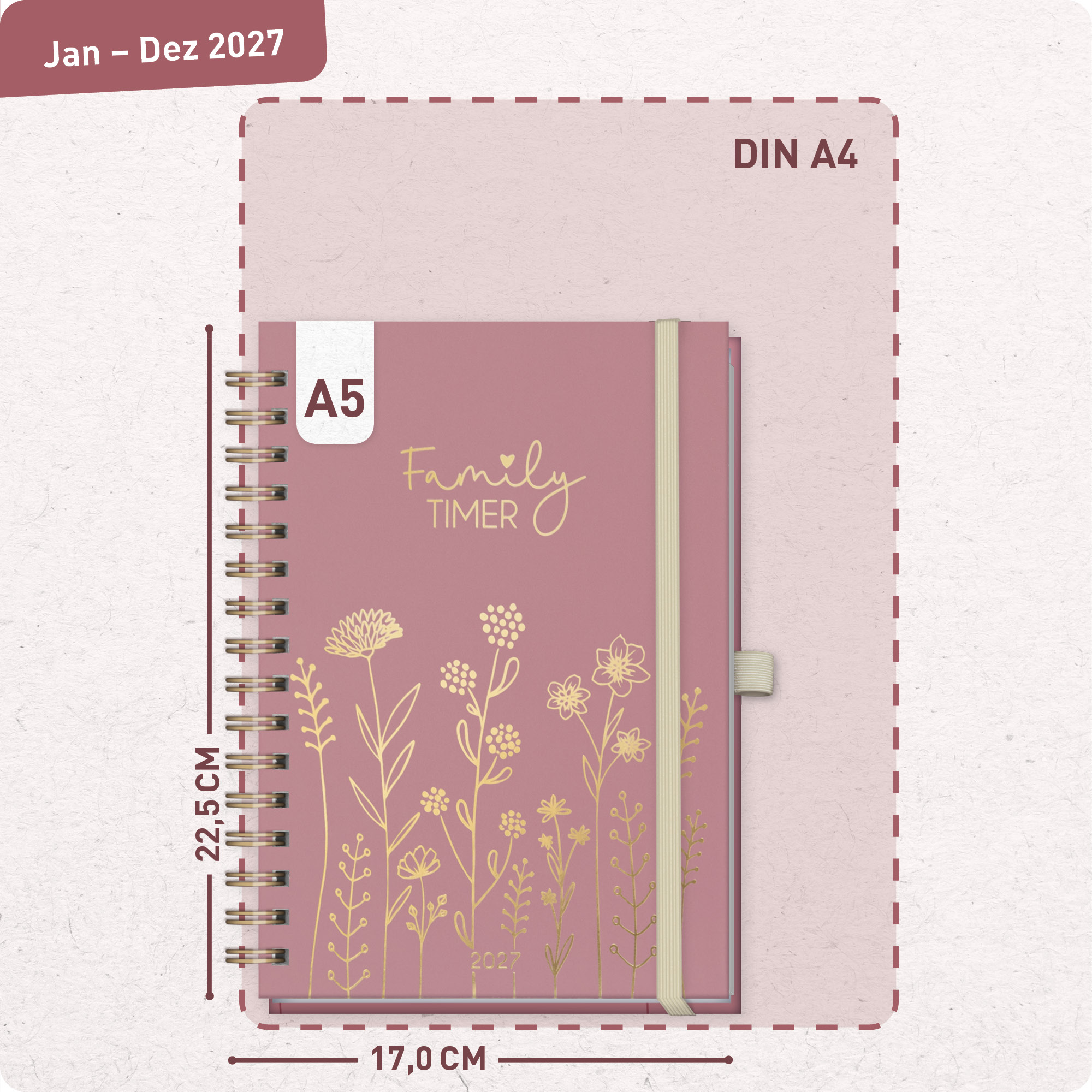 Artikelbild 3 des Artikels “Family-Timer Deluxe A5 2027 [Fine Flowers rosé] “