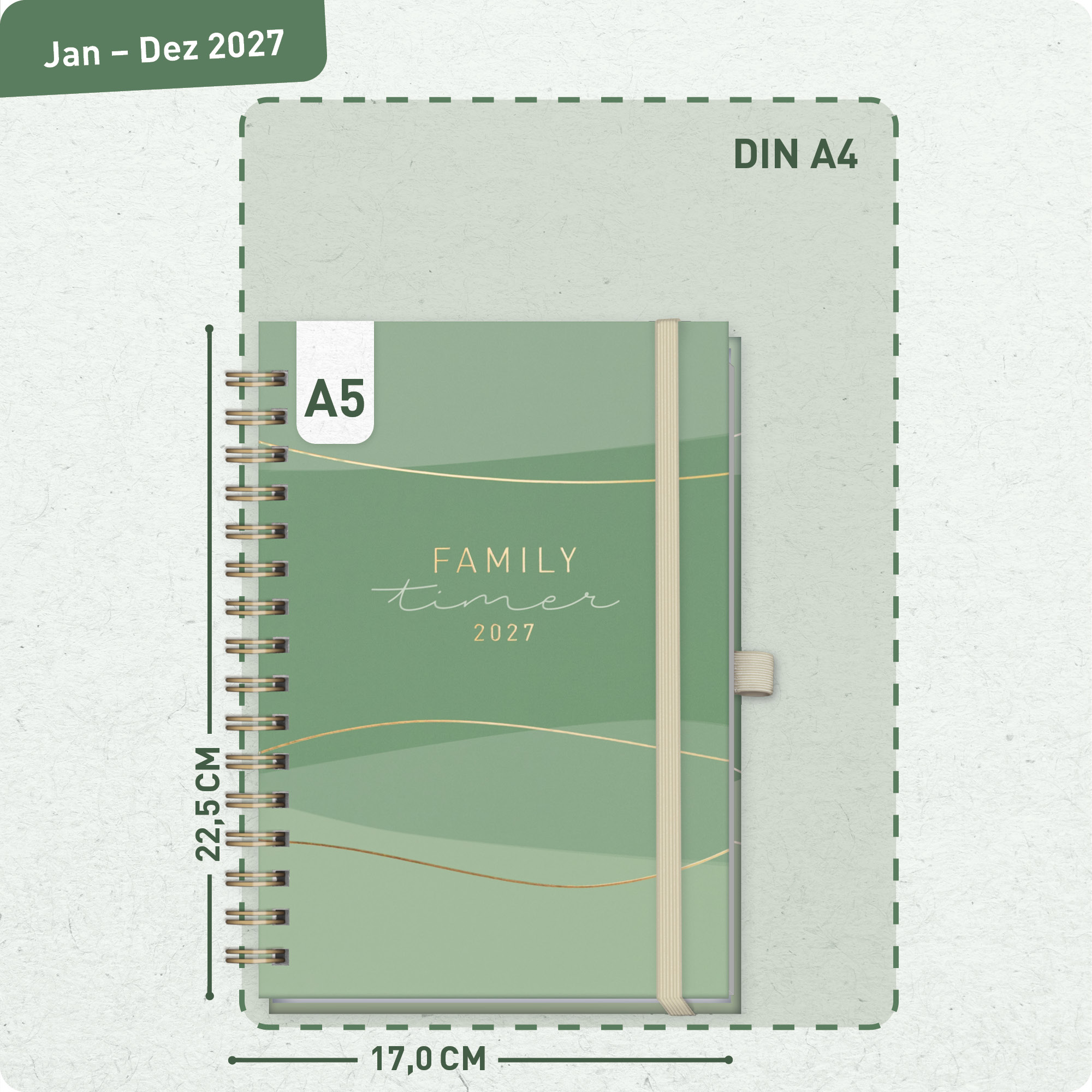 Artikelbild 3 des Artikels “Family-Timer Deluxe A5 2027 [Green Waves] “