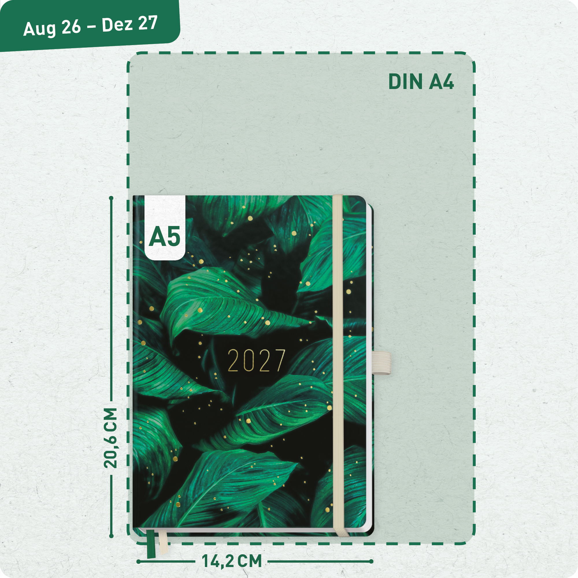 Artikelbild 3 des Artikels “Chäff-Timer Premium A5 2026/2027 [Green Leaves] “