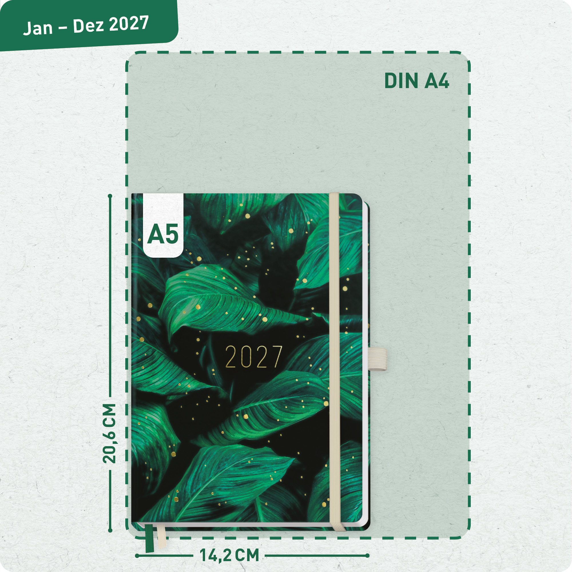 Artikelbild 3 des Artikels “Chäff-Timer Premium A5 2027 [Green Leaves] “