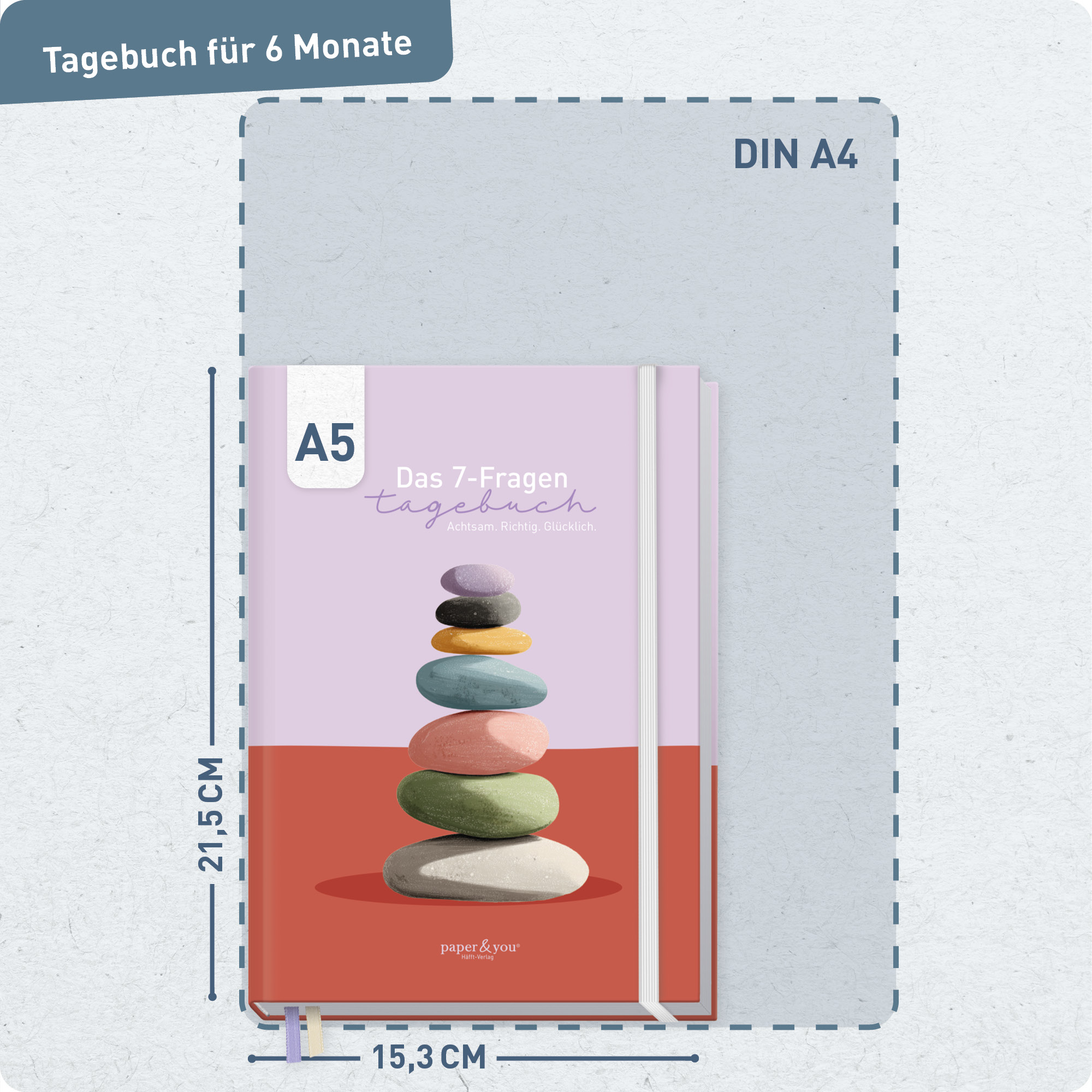 Artikelbild 3 des Artikels “paper&you Das 7-Fragen-Tagebuch A5 für 6 Monate [Gedankenreise] “