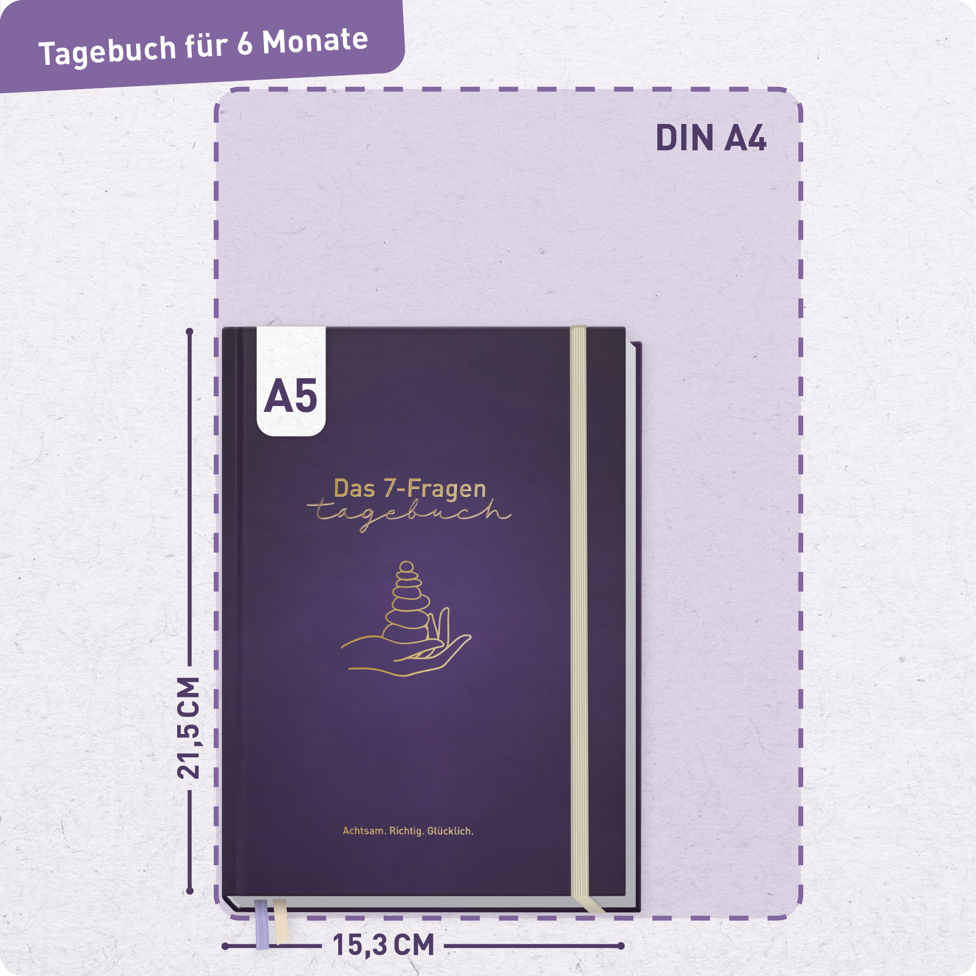 Artikelbild 3 des Artikels “paper&you Das 7-Fragen-Tagebuch A5 für 6 Monate [In Balance] “
