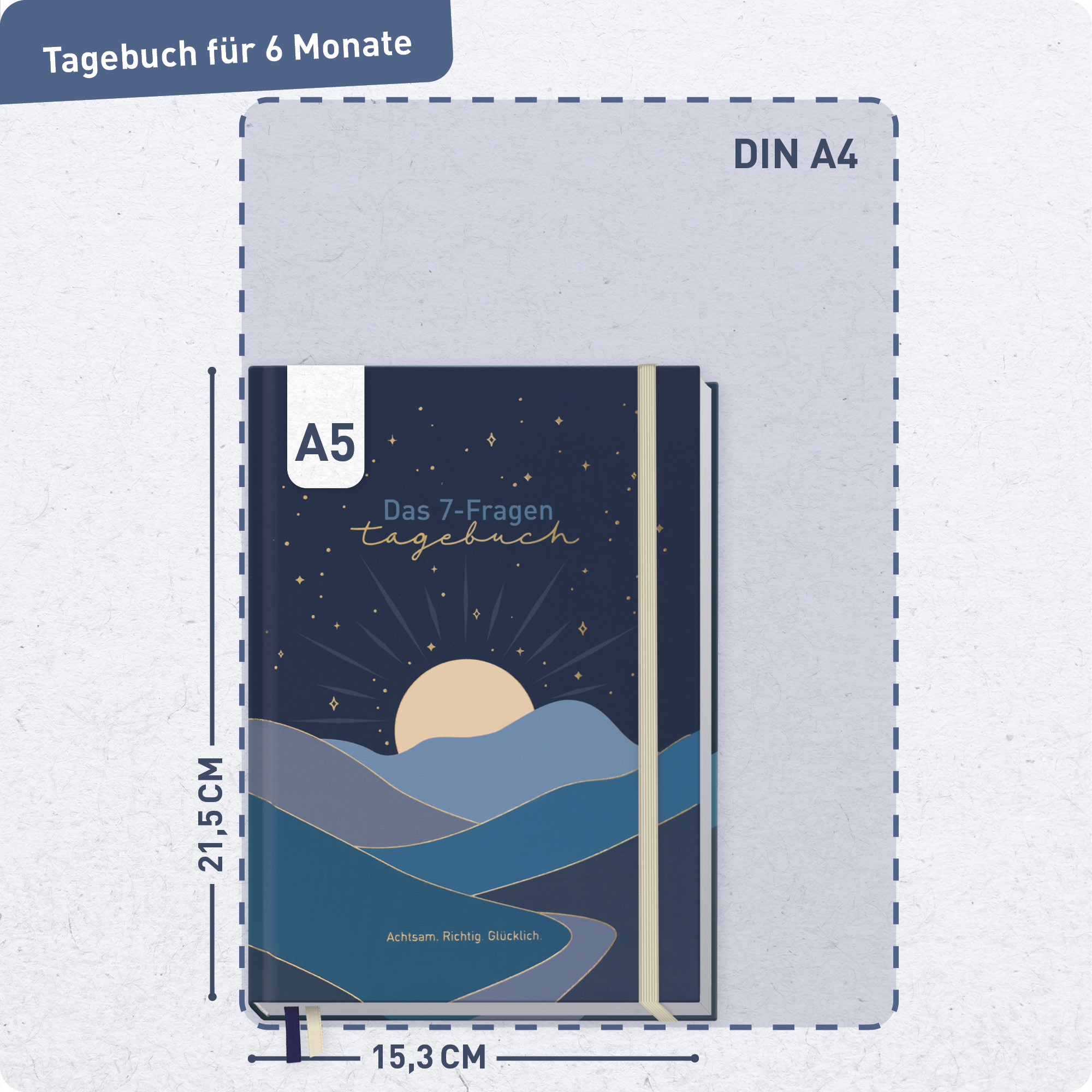 Artikelbild 3 des Artikels “paper&you Das 7-Fragen-Tagebuch A5 für 6 Monate [Moonrise] “