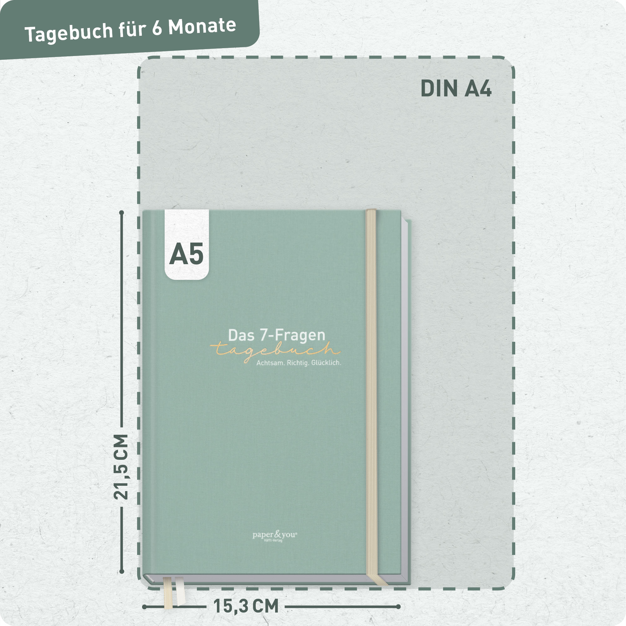 Artikelbild 3 des Artikels “paper&you Das 7-Fragen-Tagebuch A5 für 6 Monate [Pure Nature] “