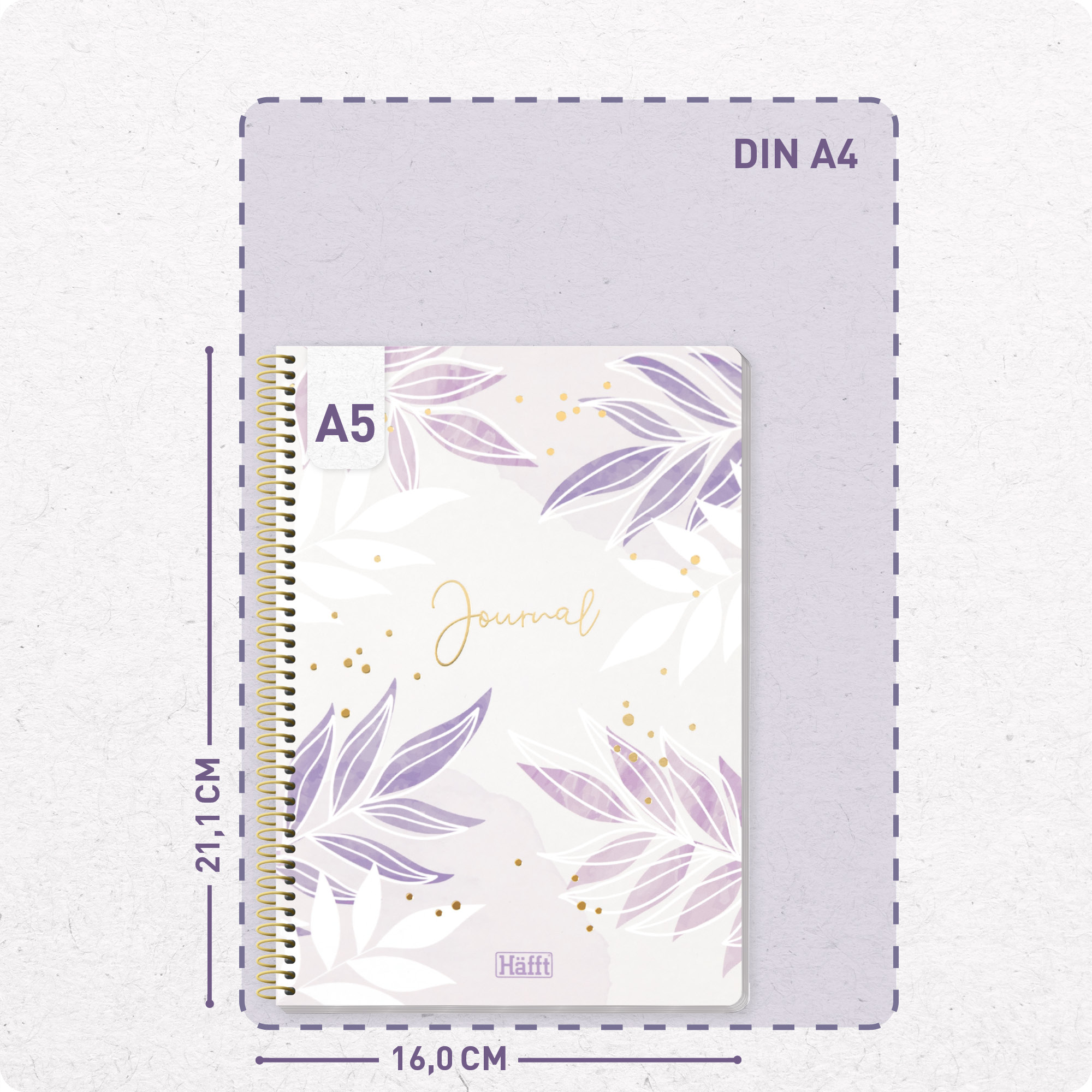 Artikelbild 3 des Artikels “College-Journal dotted A5 mit Spiralbindung [Purple Leaves] “