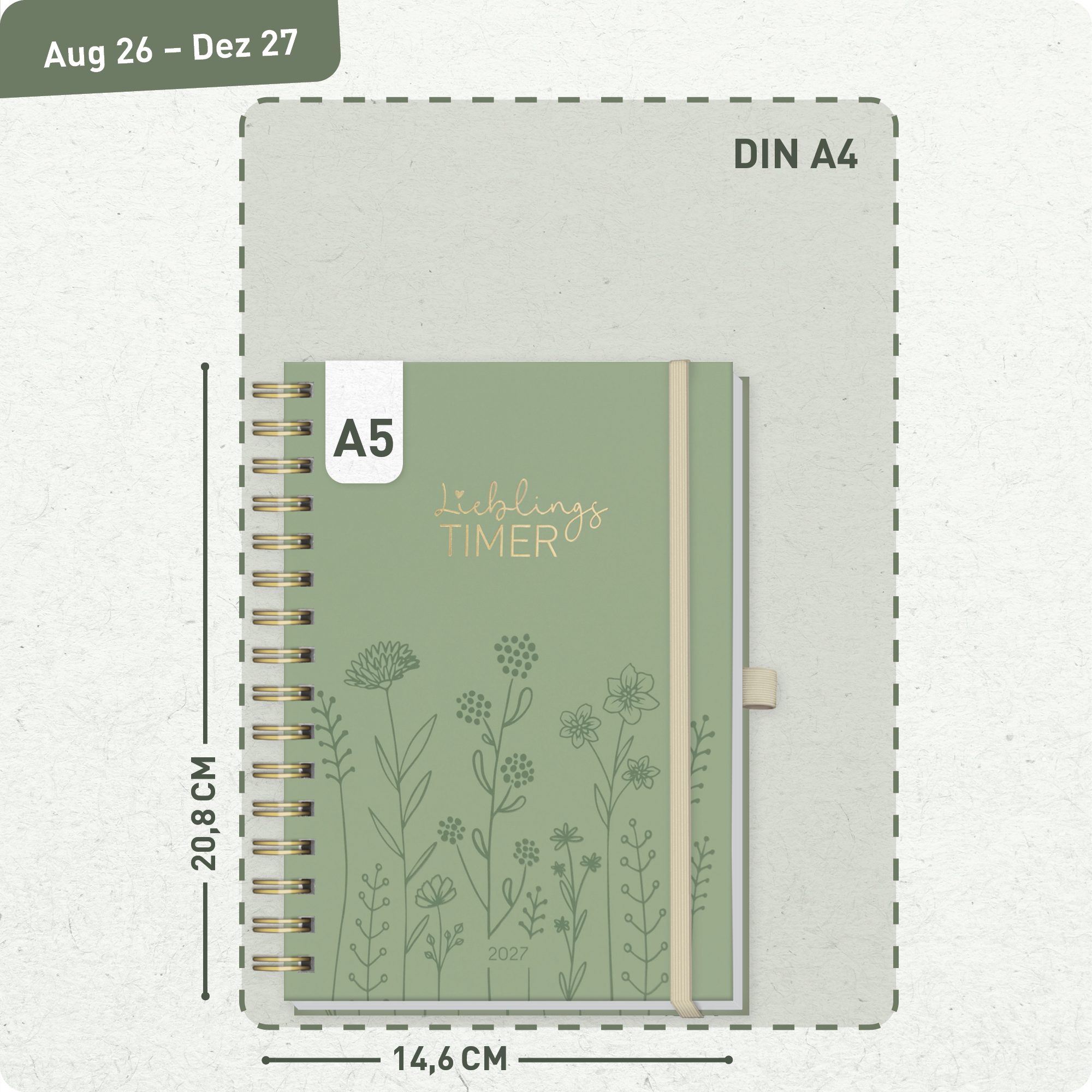 Artikelbild 3 des Artikels “Lieblings-Timer Deluxe A5 2026/2027 [Fine Flowers salbei] “