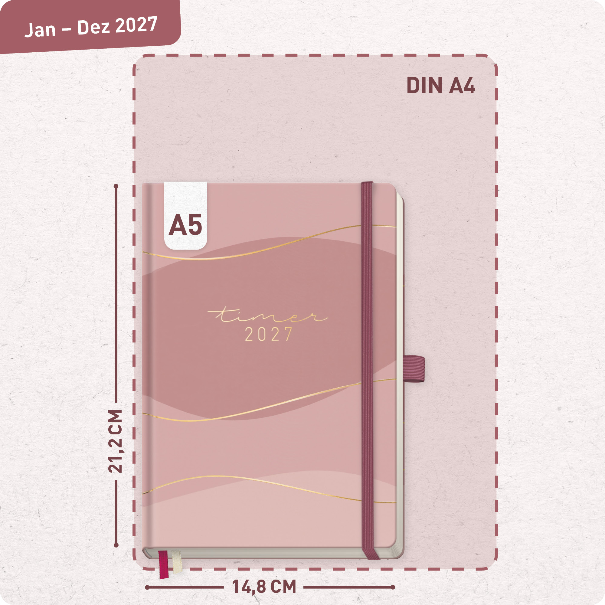 Artikelbild 3 des Artikels “Wochen-Notiz-Kalender A5 2027 A5 [Rosé Waves] “