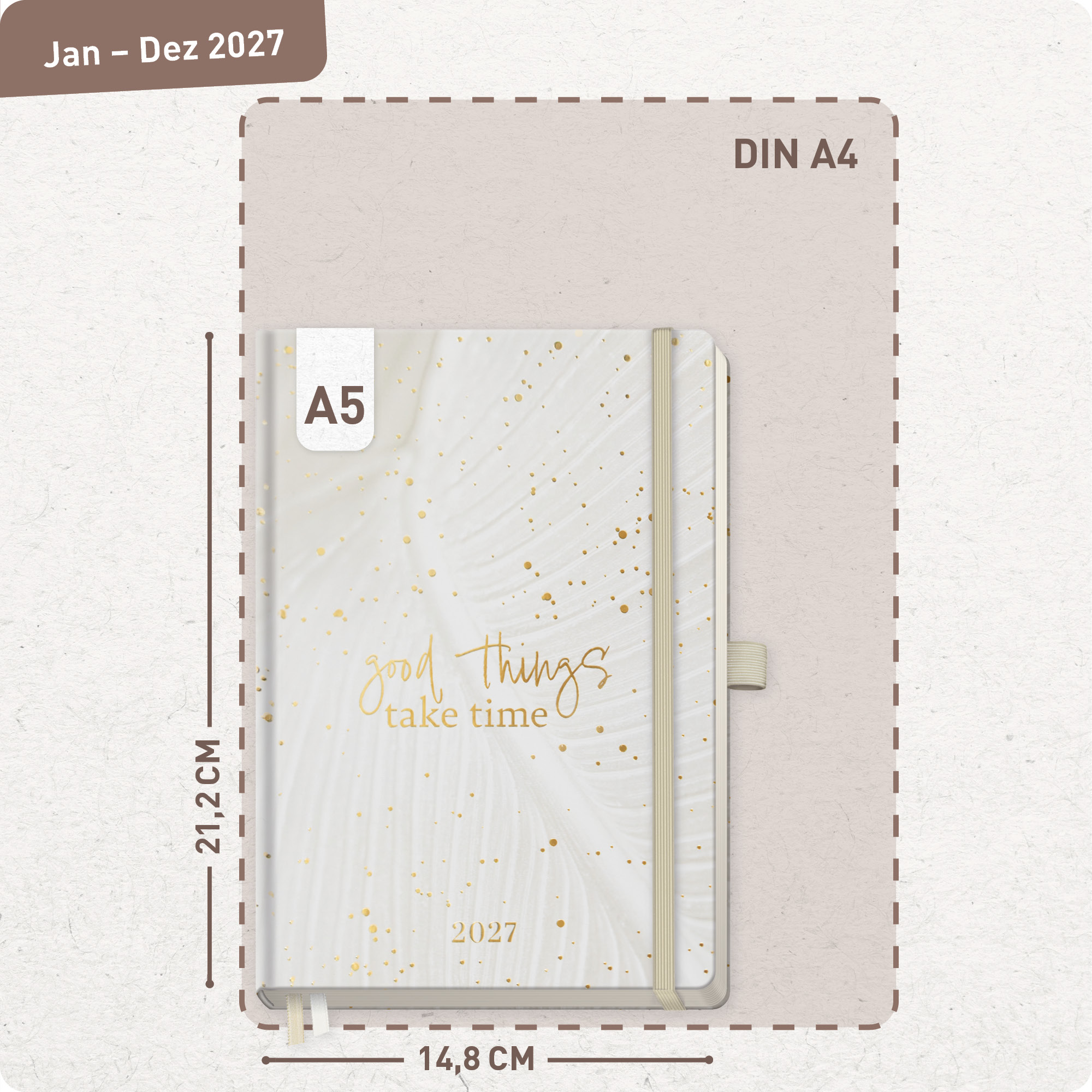 Artikelbild 3 des Artikels “Wochen-Notiz-Kalender A5 2027 [Sparkling Leaf] “