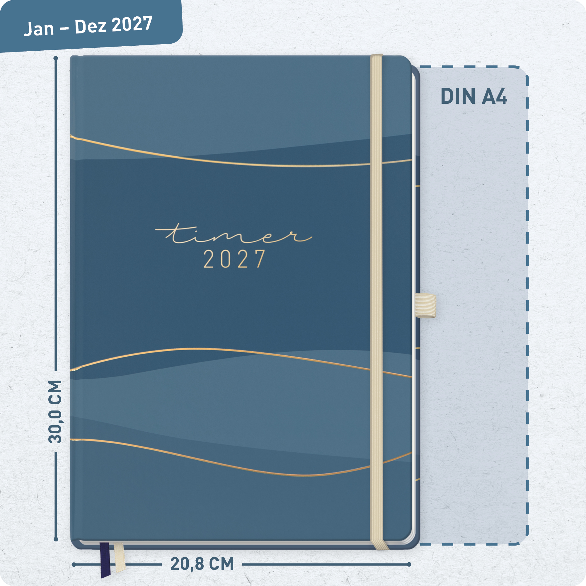 Artikelbild 3 des Artikels “Wochen-Notiz-Kalender A4 2027 [Blue Waves] “