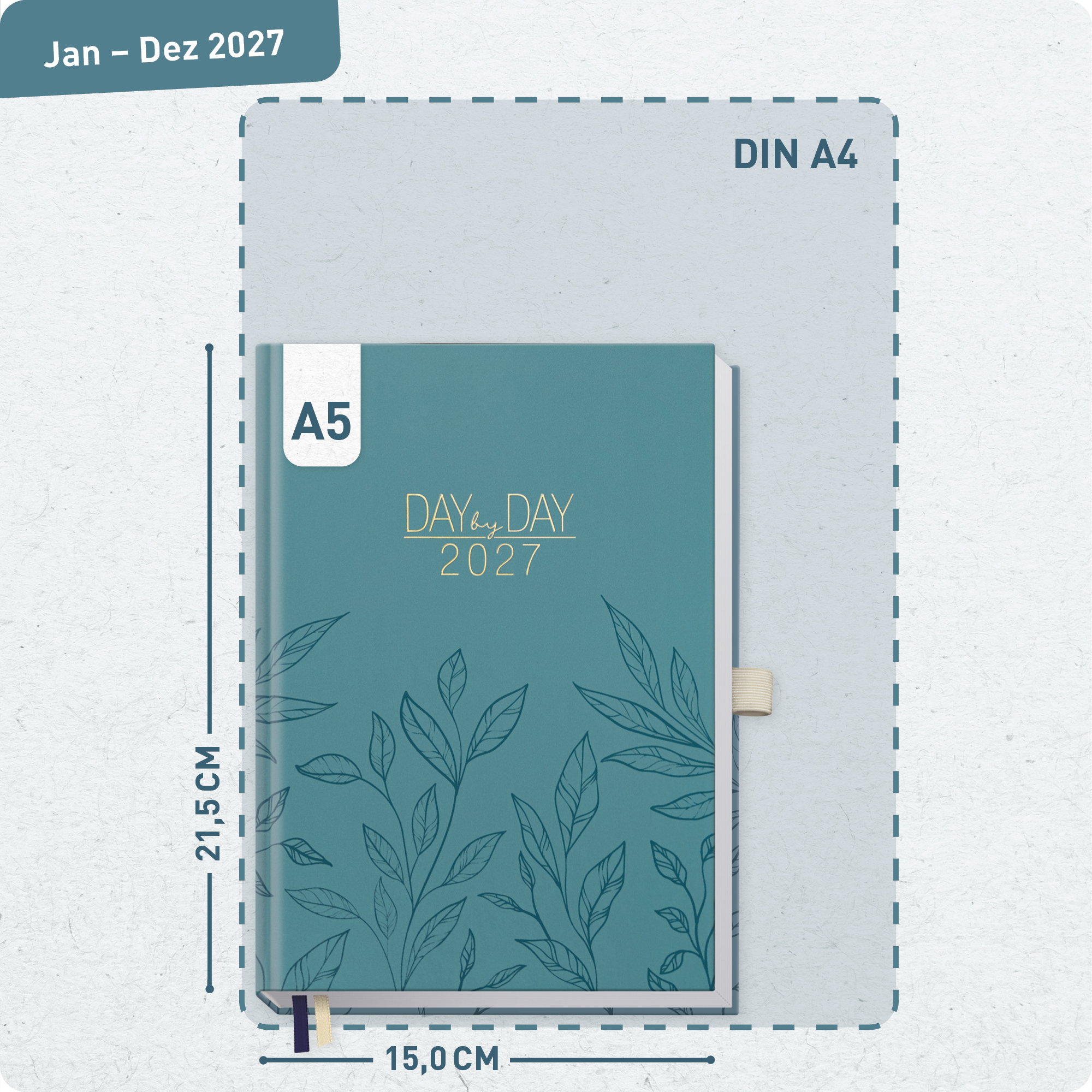 Artikelbild 3 des Artikels “Organizer Day by Day A5 2027 [Blue Leaves] “