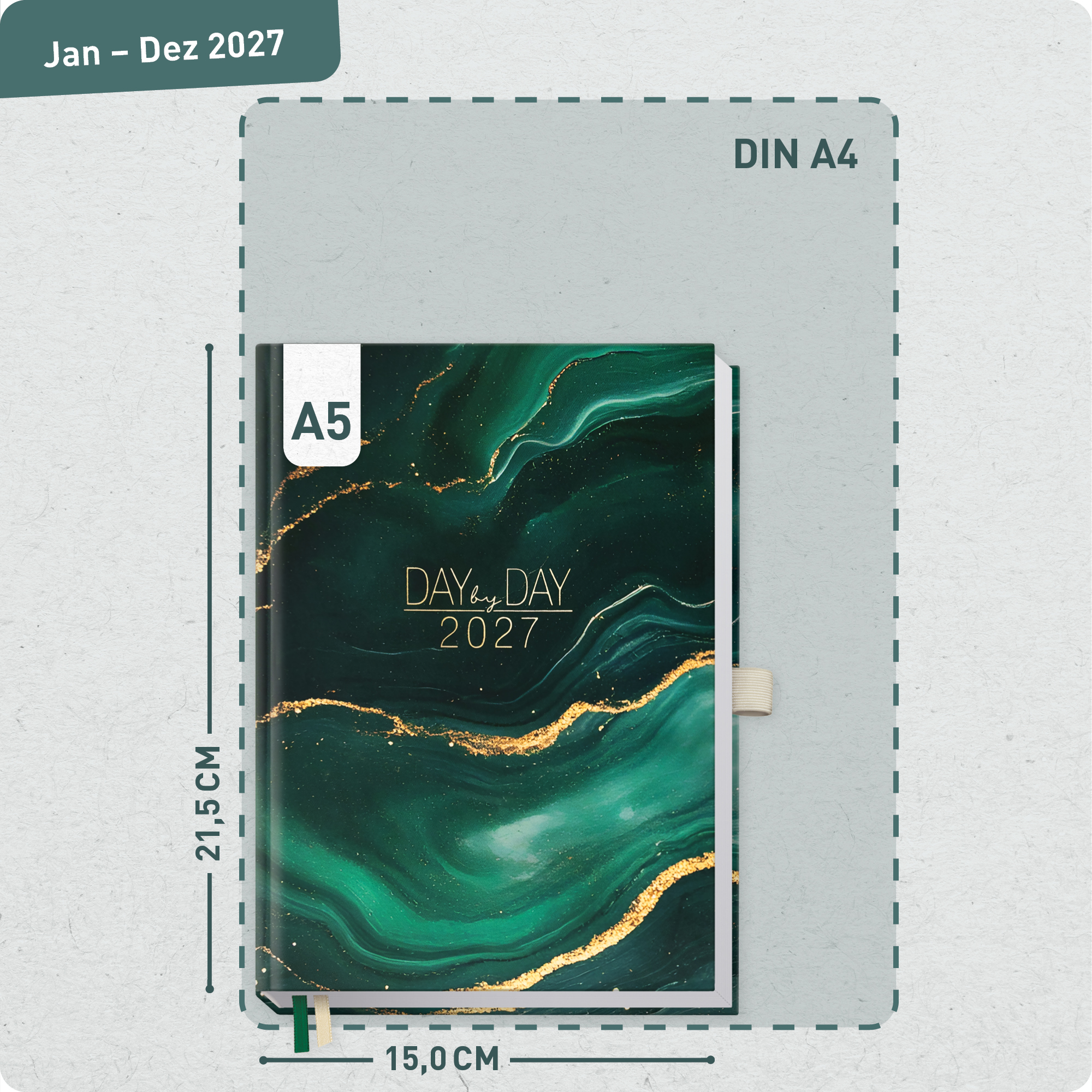 Artikelbild 3 des Artikels “Organizer Day by Day A5 2027 [Green Marble] “