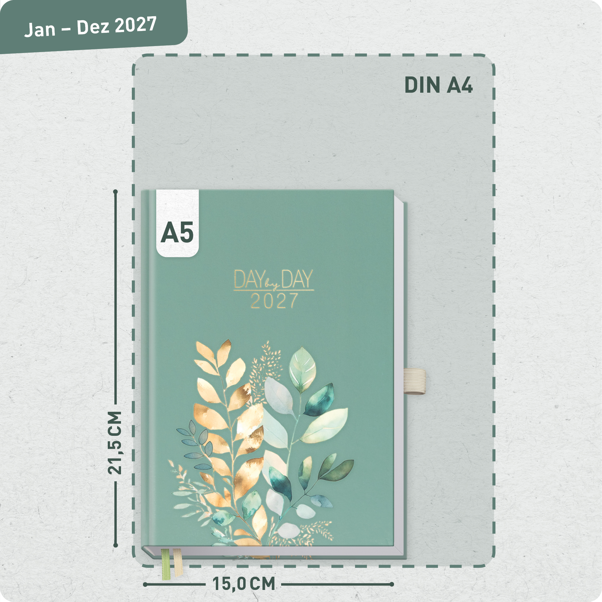 Artikelbild 3 des Artikels “Organizer Day by Day A5 2027 [Shiny Leaves] “