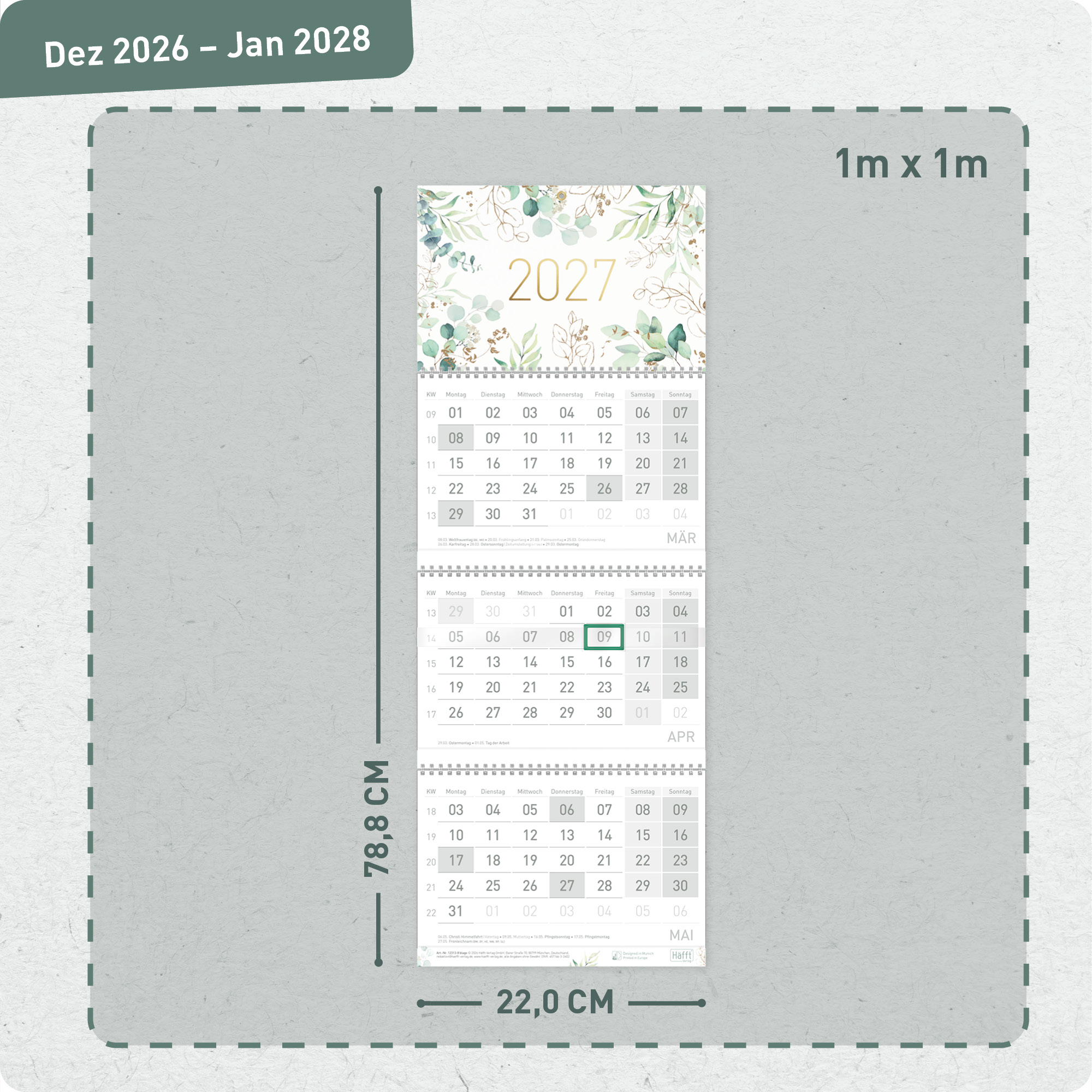 Artikelbild 3 des Artikels “3-Monatskalender 2027 [Blattgold] “
