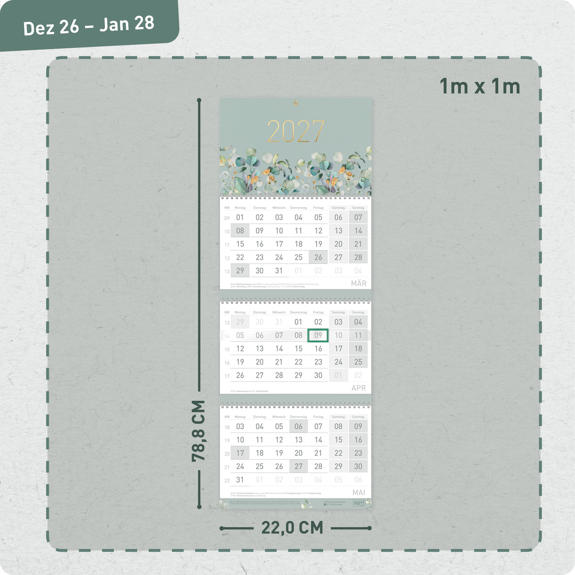 Artikelbild 3 des Artikels “3-Monatskalender 2027 [Minty Leaves] “