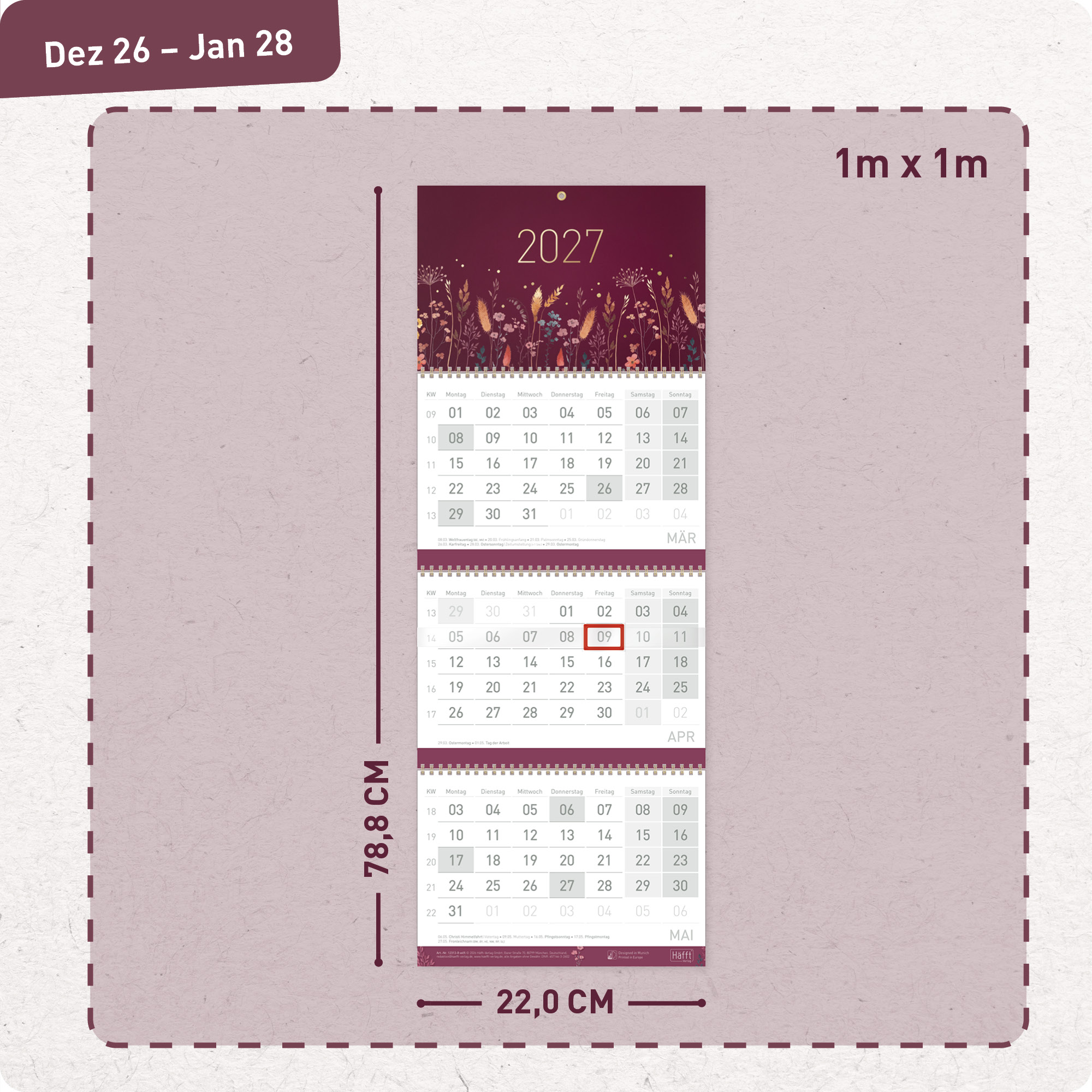 Artikelbild 3 des Artikels “3-Monatskalender 2027 [Velvet Flowers] “