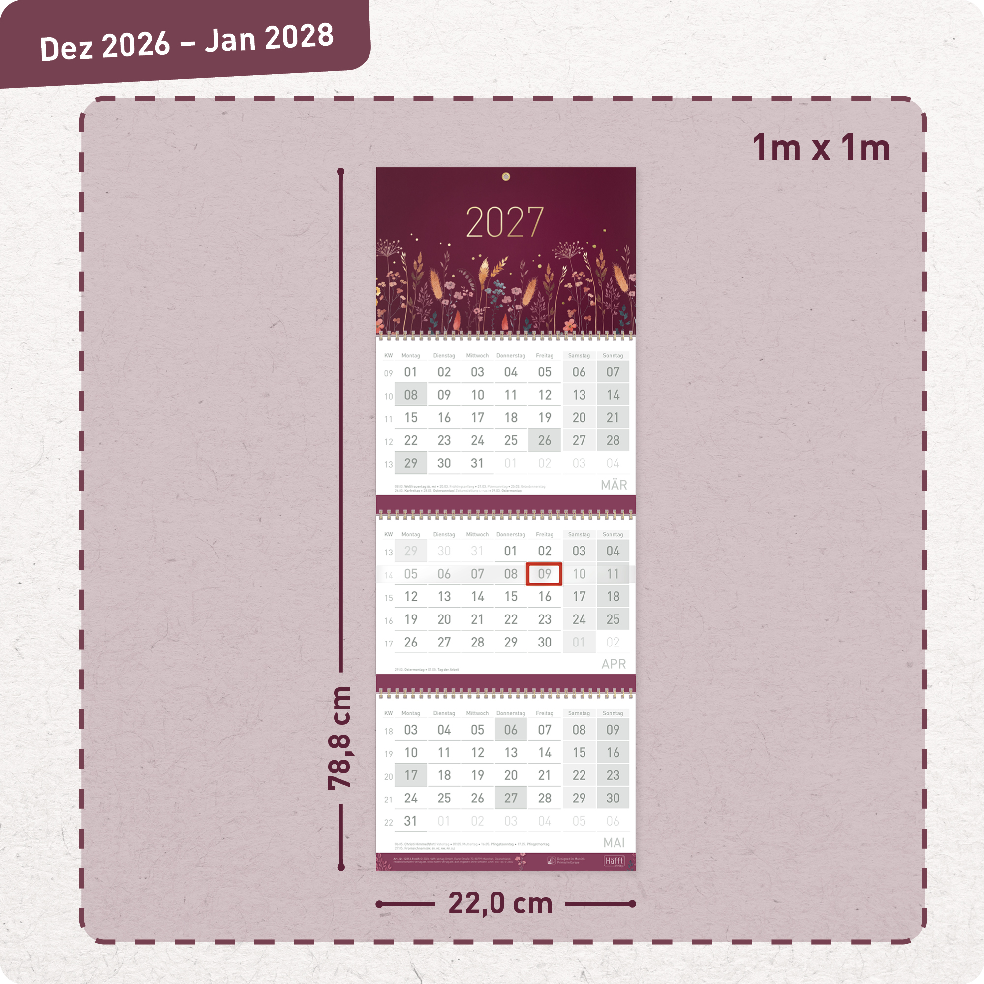 Artikelbild 3 des Artikels “3-Monatskalender 2027 [Velvet Flowers] “