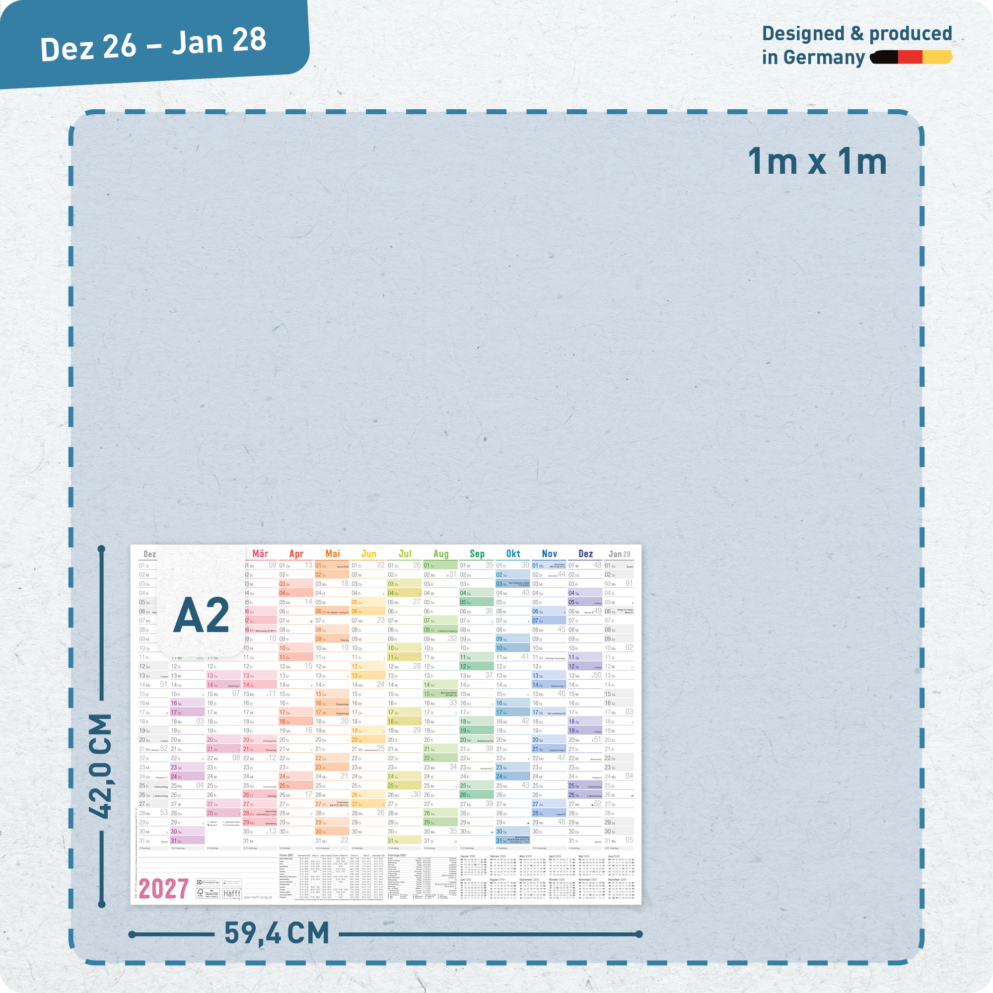 Artikelbild 3 des Artikels “Wandkalender 2027 A2 gefalzt quer [Rainbow] “
