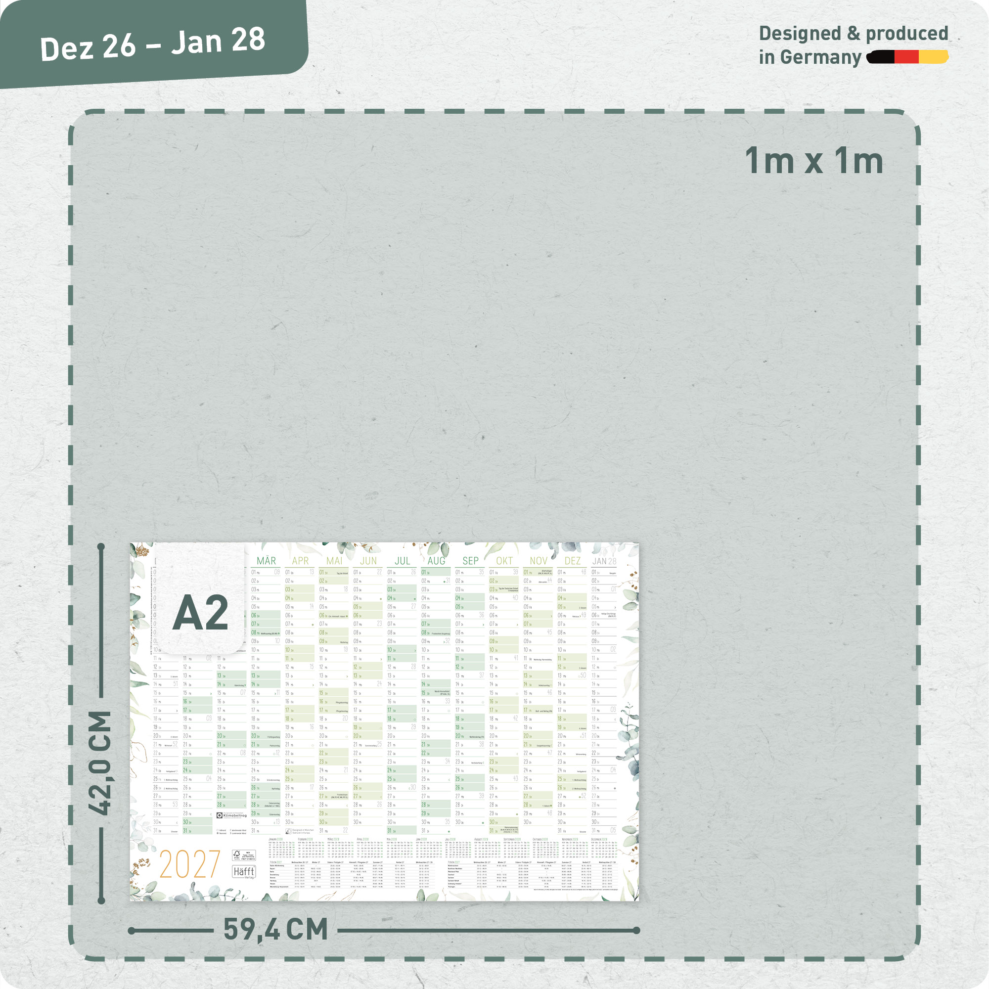 Artikelbild 3 des Artikels “Wandkalender 2027 A2 gefalzt quer [Blattgold] “