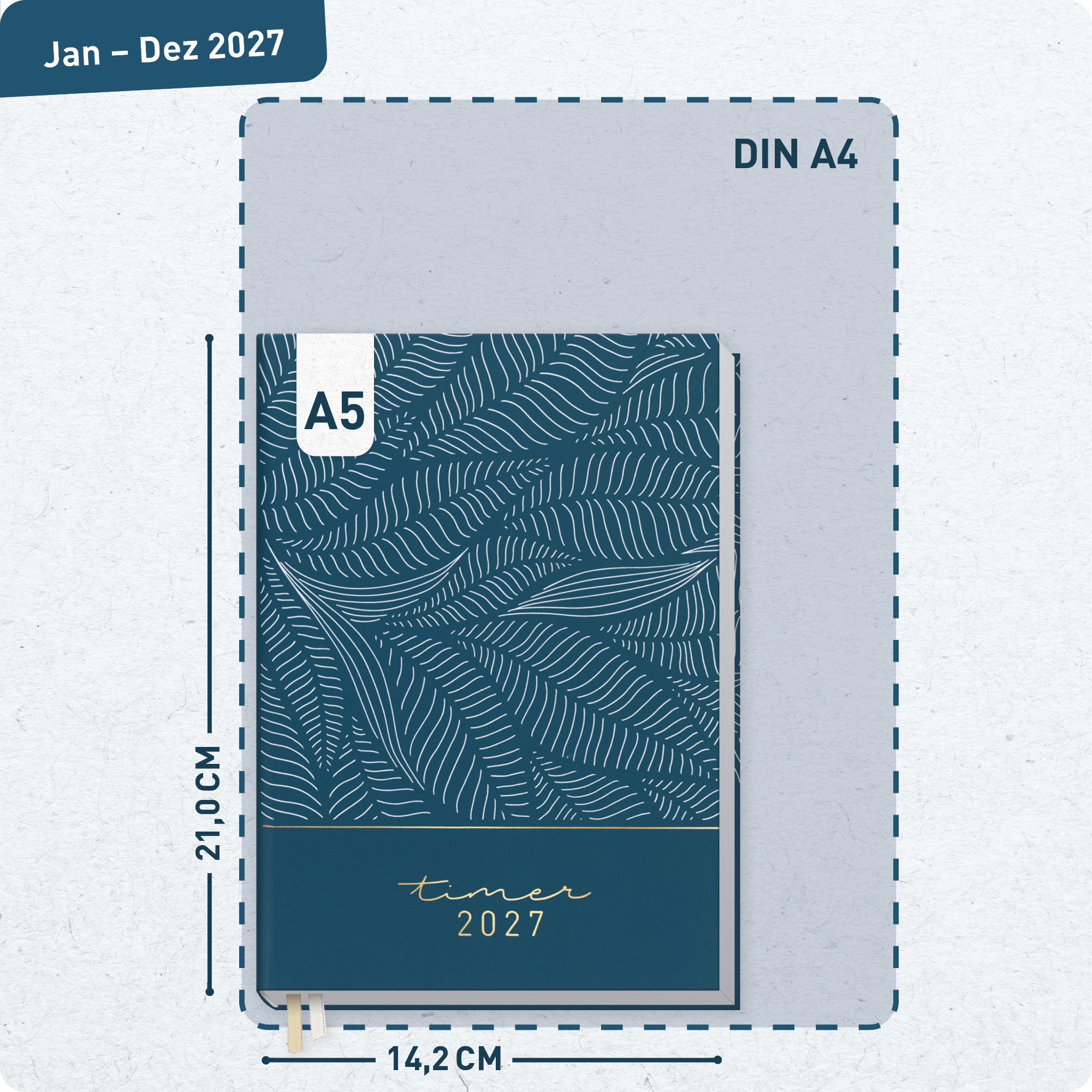 Artikelbild 3 des Artikels “Business-Timer A5 2027 [Fine Leaves blue] “