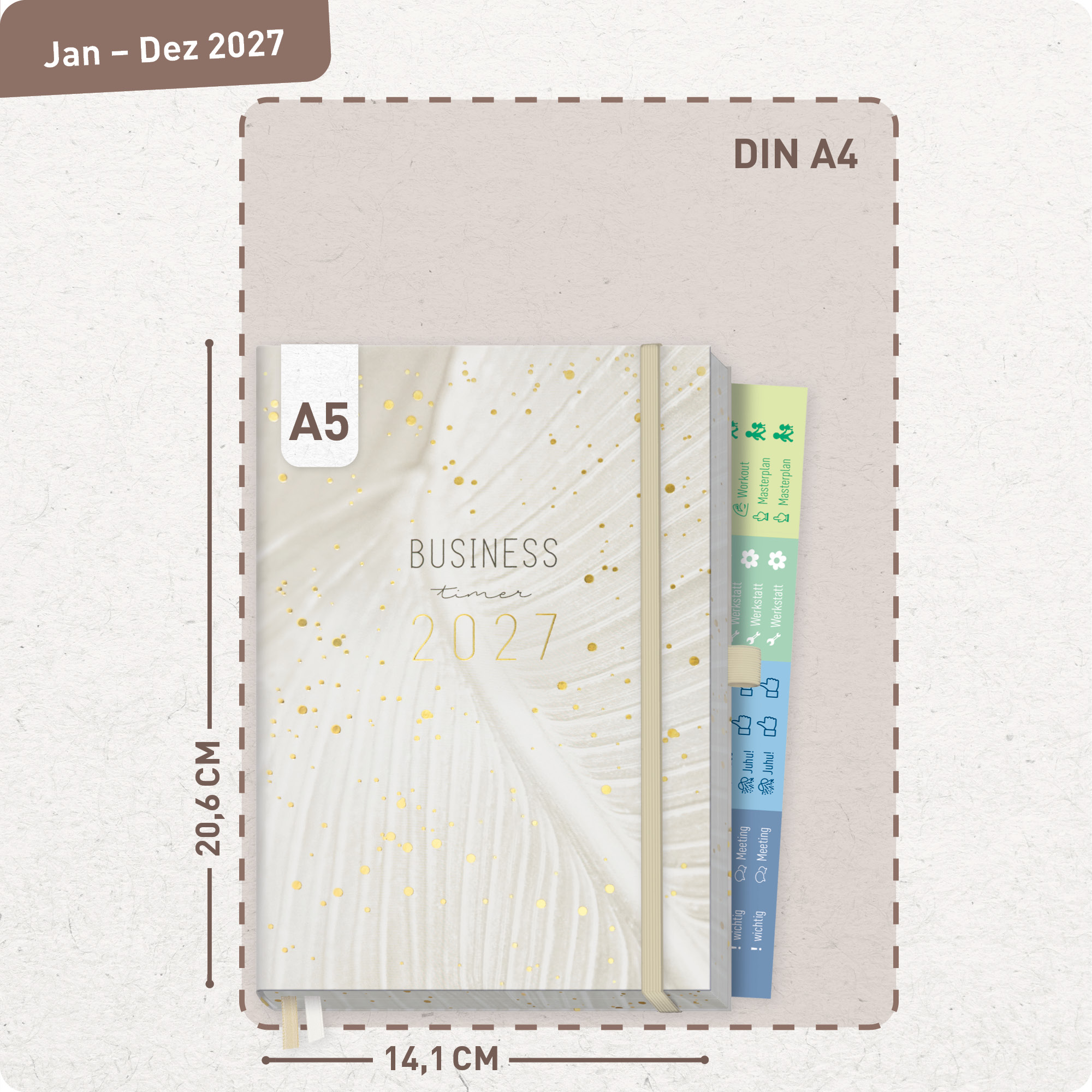 Artikelbild 3 des Artikels “Business-Timer Deluxe A5 2027 [Sparkling Leaf] “