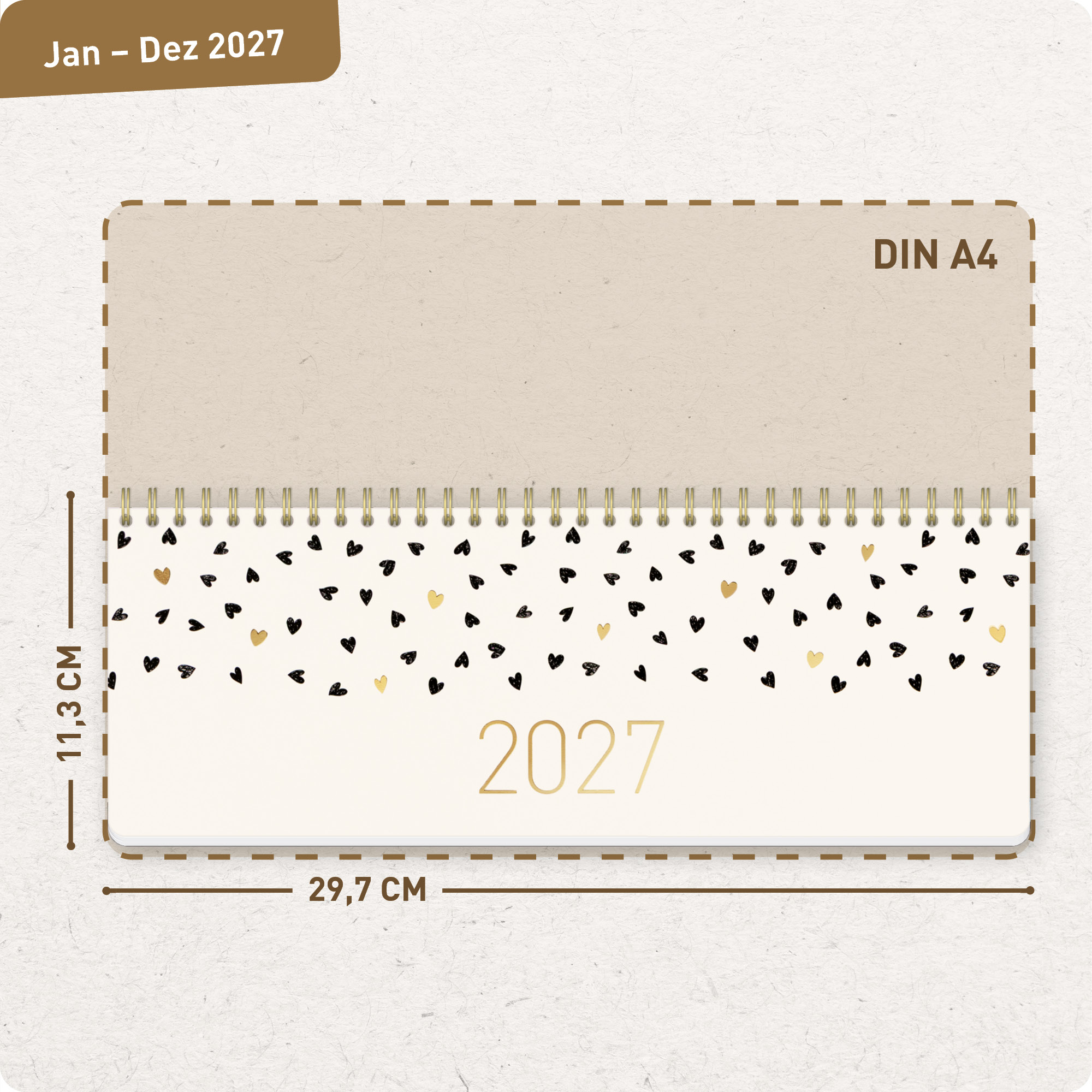 Artikelbild 3 des Artikels “Wochen-Tischkalender 2027 mit Aufsteller [Golden Hearts] “