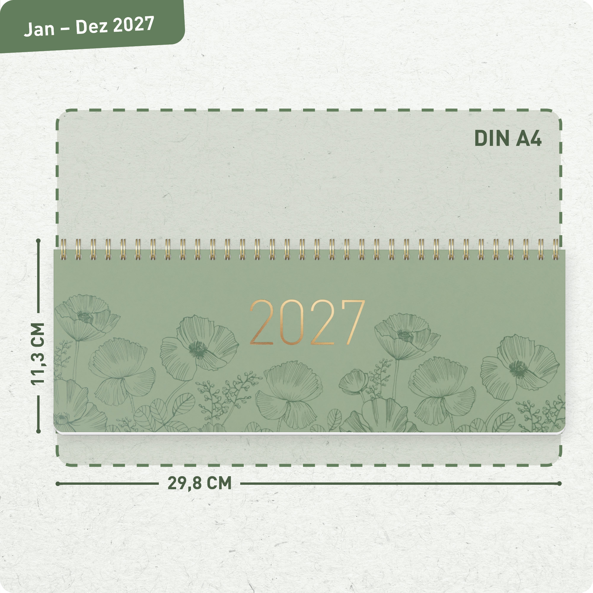 Artikelbild 3 des Artikels “Internationaler Wochen-Tischkalender quer 2027 [Green Poppy] “