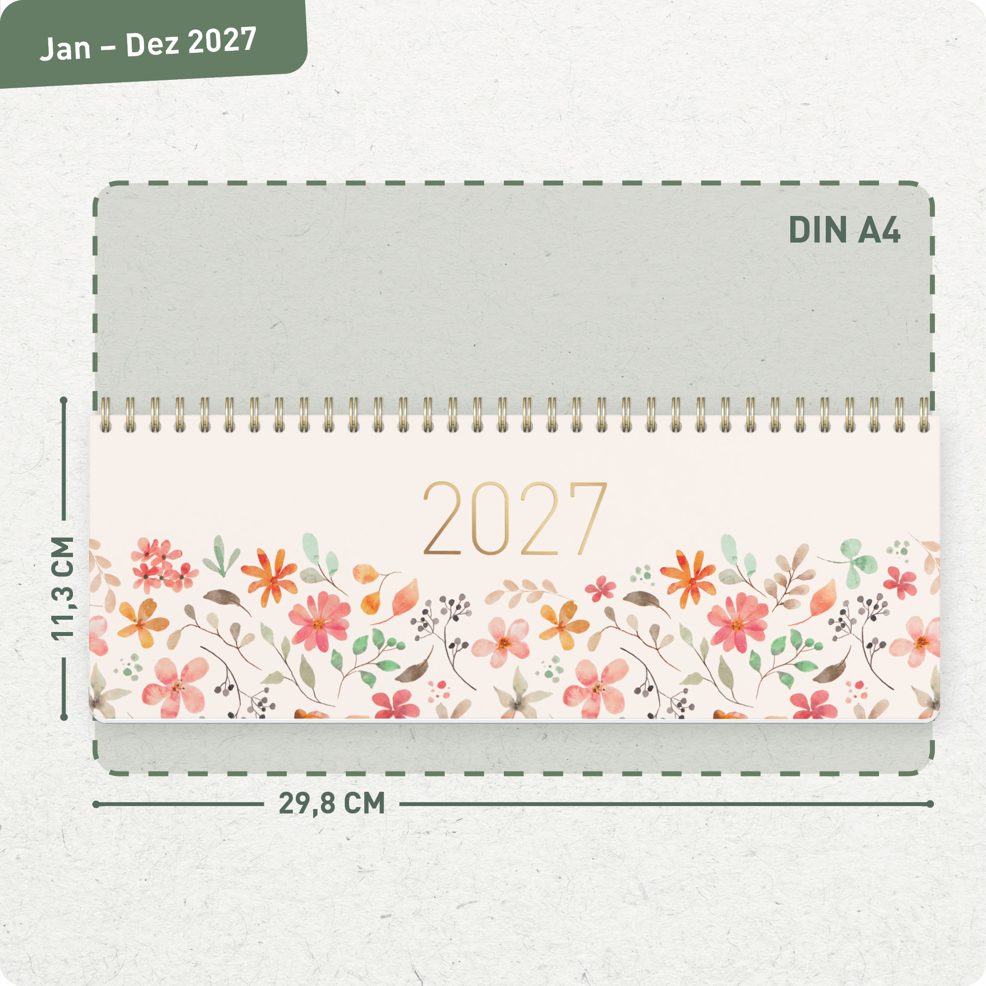 Artikelbild 3 des Artikels “Internationaler Wochen-Tischkalender quer 2027 [Wild Blossoms] “