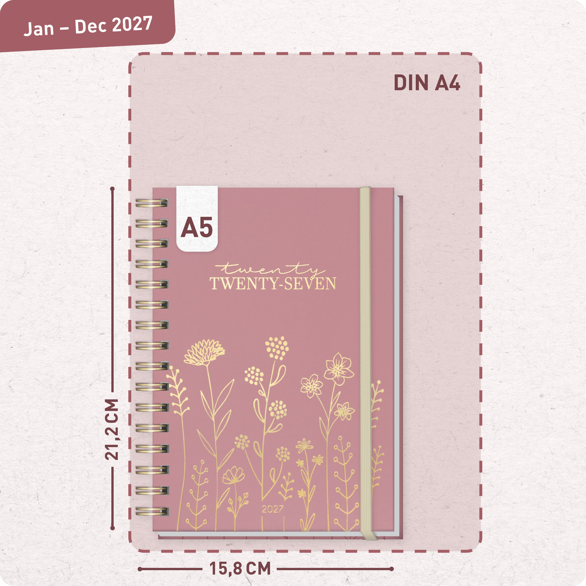 Artikelbild 3 des Artikels “Lieblings-Timer A5 2027 Englisch (+ IT/FR/ES) [Fine Flowers] “