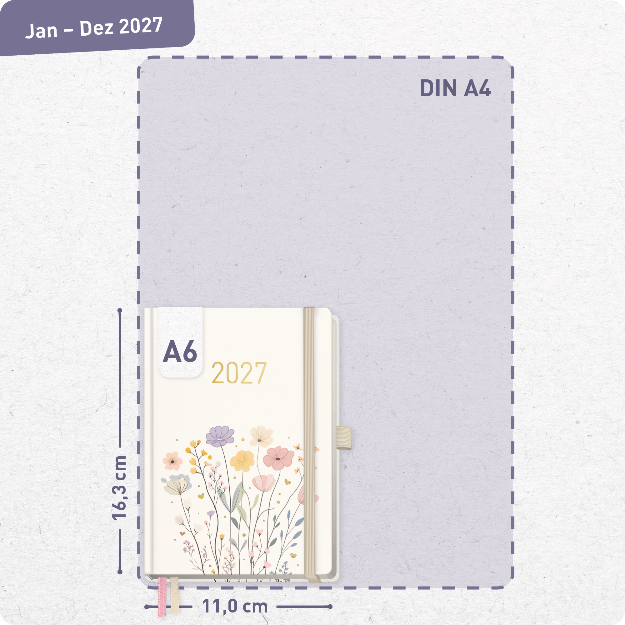 Artikelbild 3 des Artikels “Wochen-Notiz-Kalender A6 2027 [Flower Joy] “