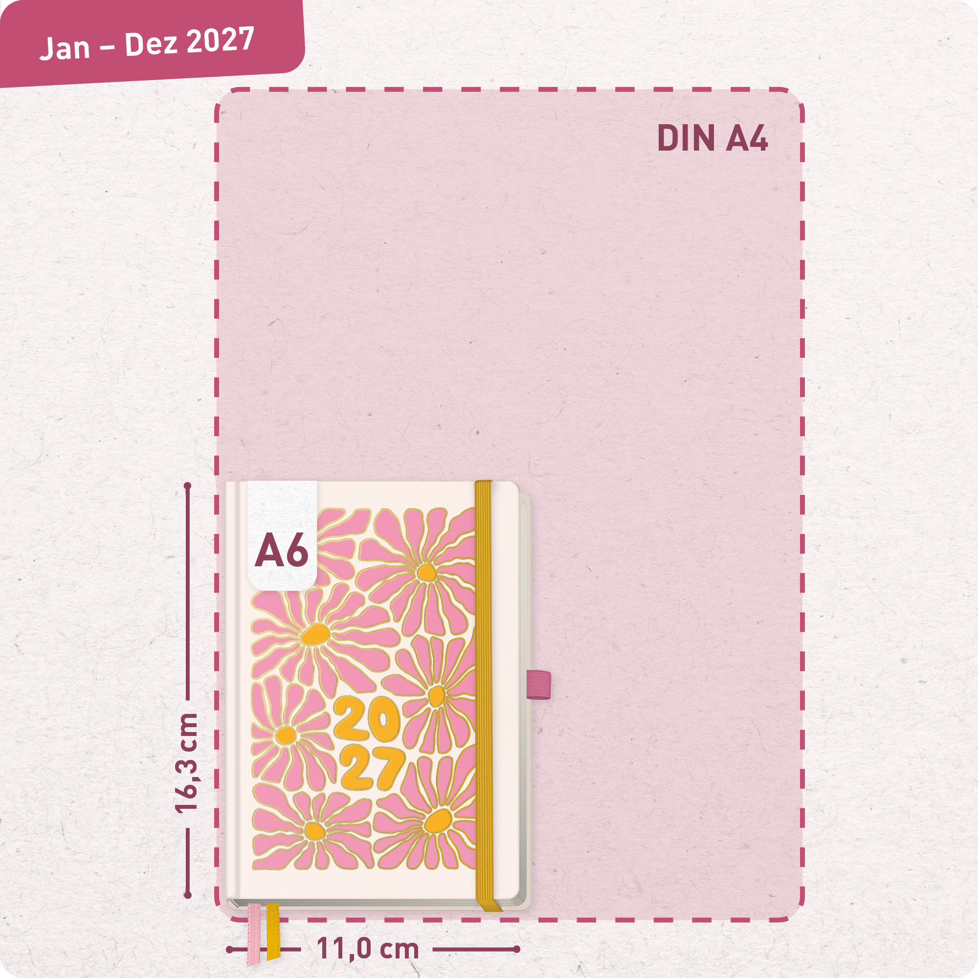 Artikelbild 3 des Artikels “Wochen-Notiz-Kalender A6 2027 [Pink Flowers] “